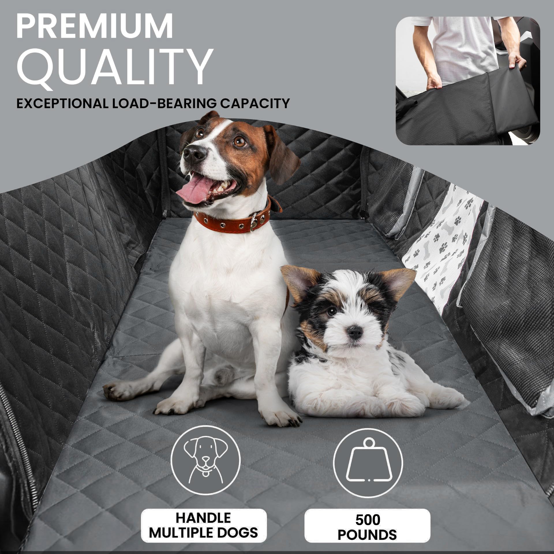 Pet Cover For Car Back Seat, 900D Oxford Fabric, Hard Bottom Car Seat Cover For Dogs, Dog Car Seat Protector, Dog Seat Cover For