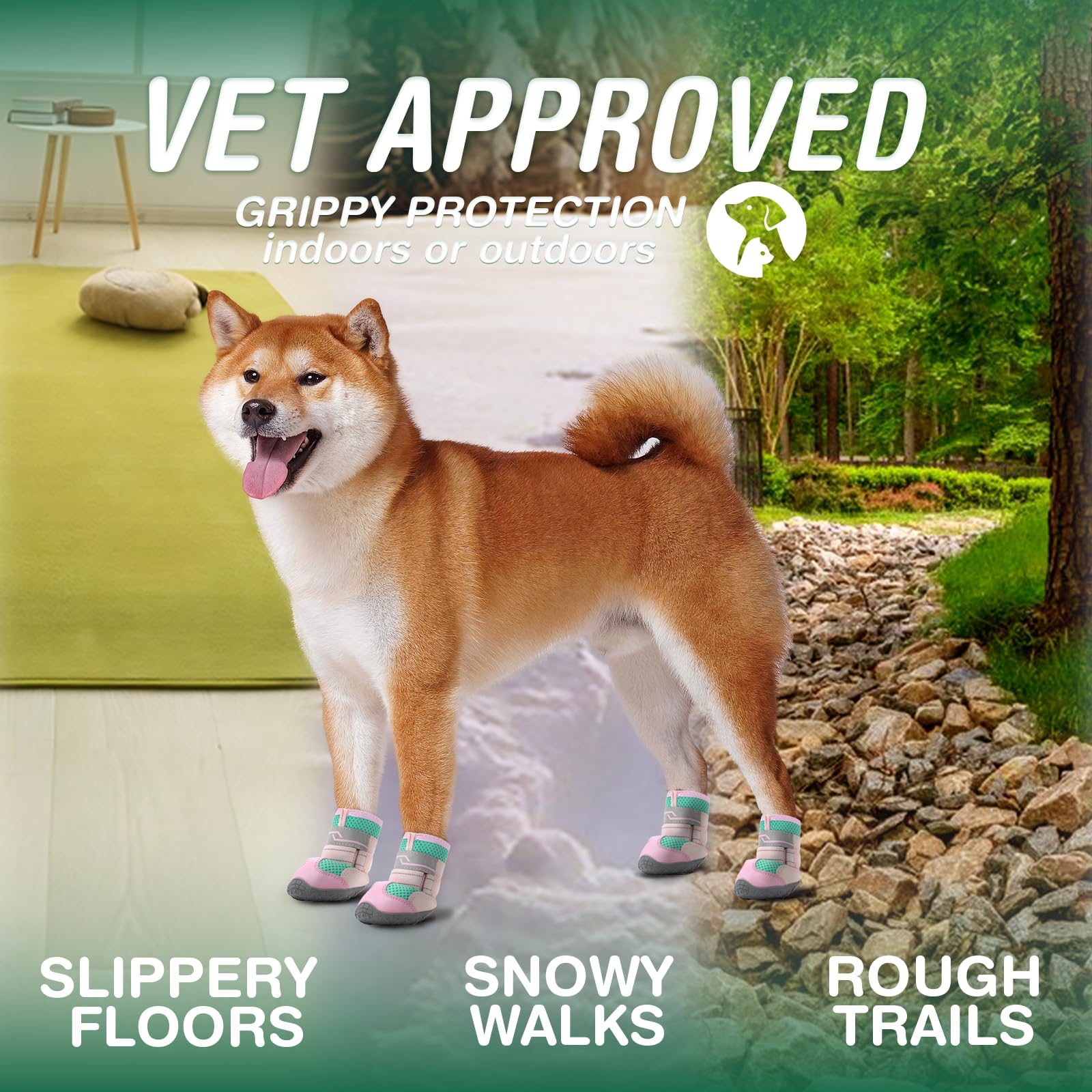 Aokown Dog Shoes For Small Dogs, Puppy Dog Boots For Winter Snow, Hot Pavement, Dog Booties & Paw Protectors Size 0