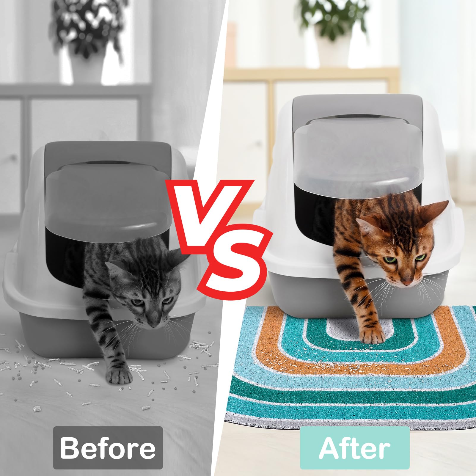 Unicorn Catcher Cat Litter Mat Quality Litter Box Mat Large Non-Slip Cat Litter Mat Litter Trapping Mat Soft Kitty Litter Mat Co