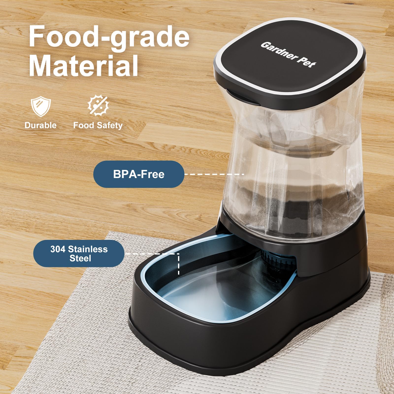 Automatic Gravity Water Dispenser For Dogs, 1Gallon Stainless Steel Dog And Cat Water Bowl Dispenser, Dog Water Fountain Dispens