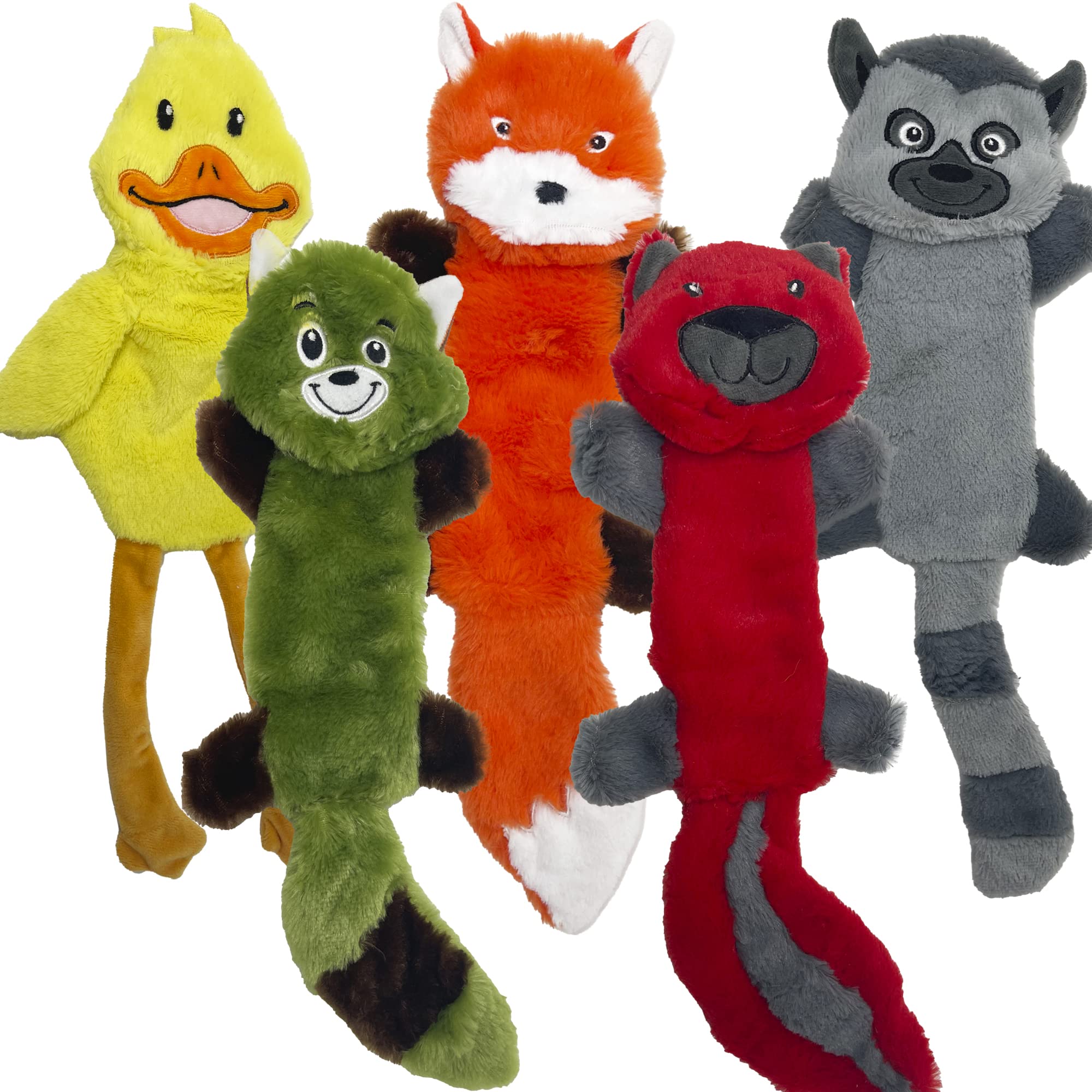 Jalousie 5 Pack Stuffingless Dog Squeaky Toys Dog Toy W/Durable Liner No Stuffing Dog Toy - Dog Toys Crinkle Paper Squeaker Toy 