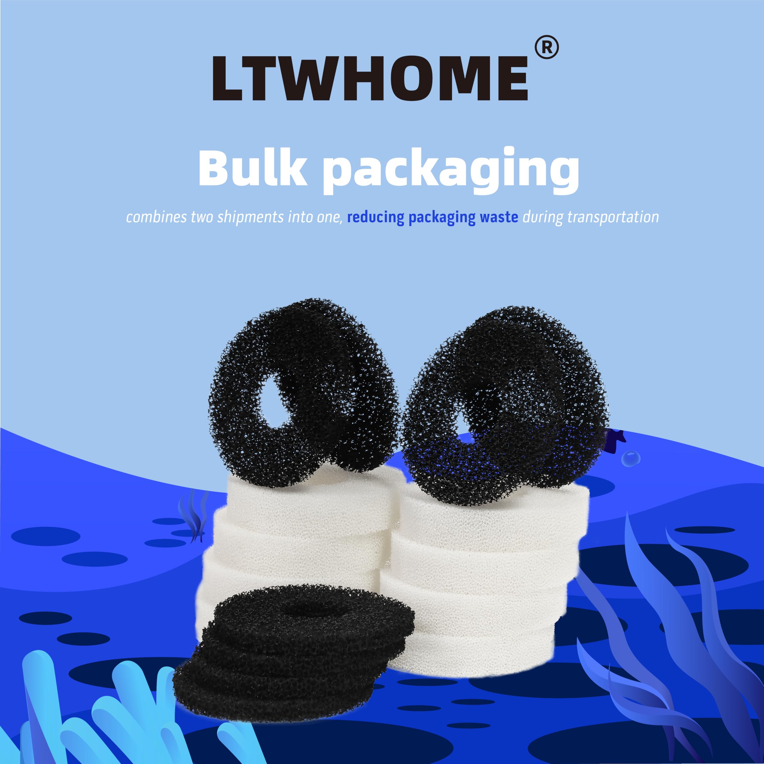 LTWHOME Compatiable Foam and Carbon Rings Fit for Biorb Filter Set/Service Kit (Pack of 16)