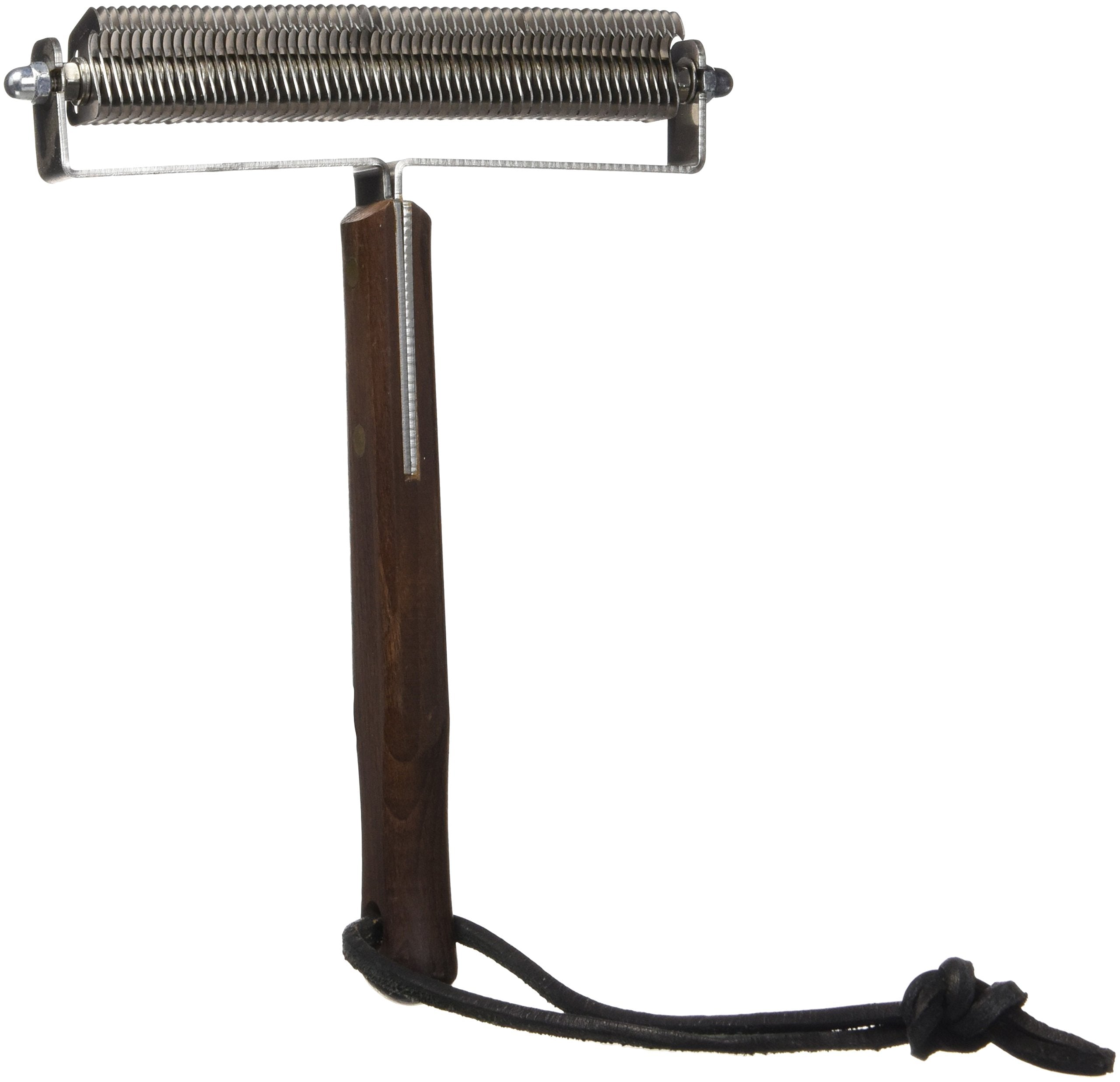 Mars Coat King Triple Wide Dematting Undercoat Grooming Rake Stripper Tool For Horses, Stainless Steel With Wooden Handle, Made In Germany, 60 Blade Extra Fine