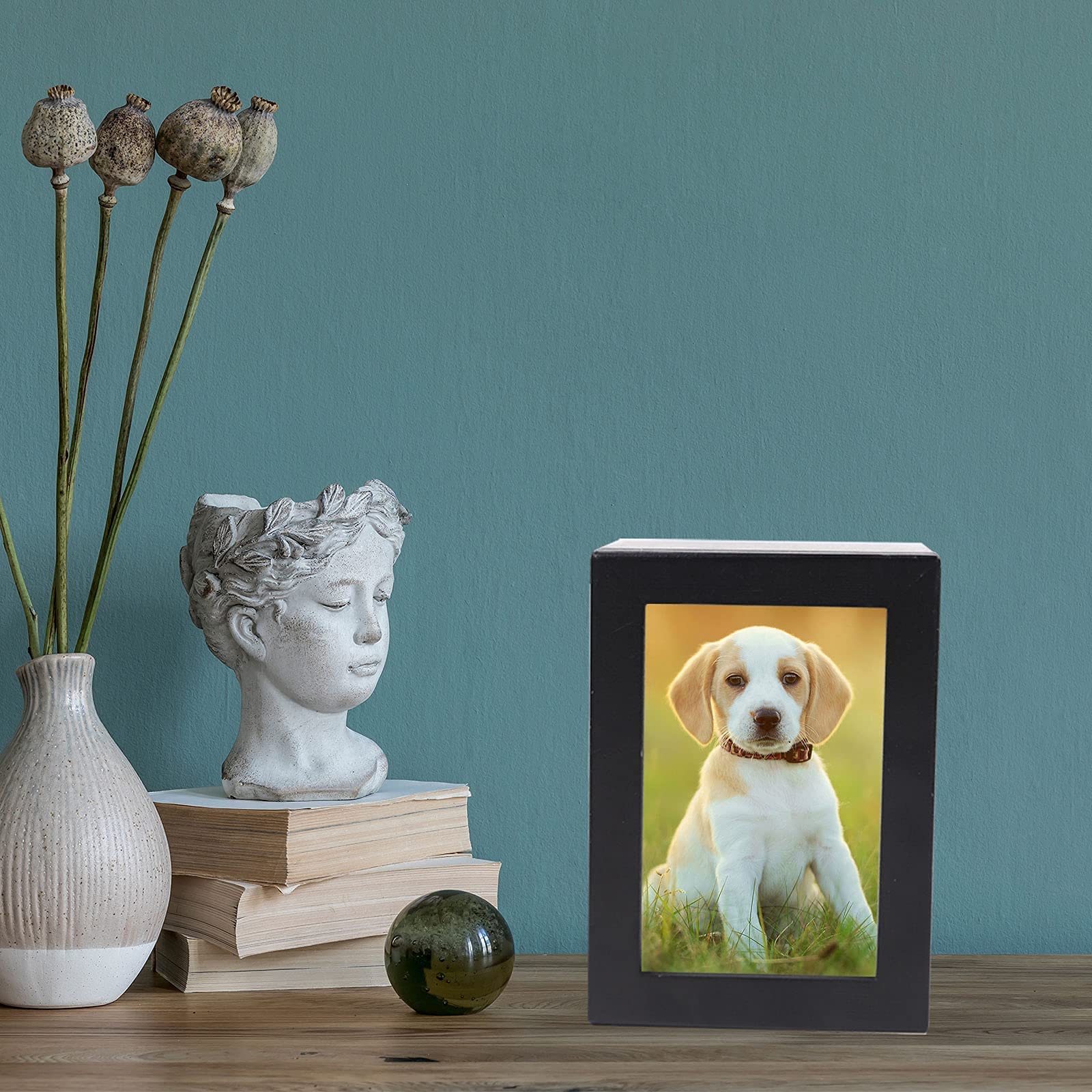 Newdream: Dog Urns For Ashes, Pet Urns, Pet Cremation Urns,Dog Urns,Ash Box For Dogs, Wood Keepsake Memorial Urns (Red Large)