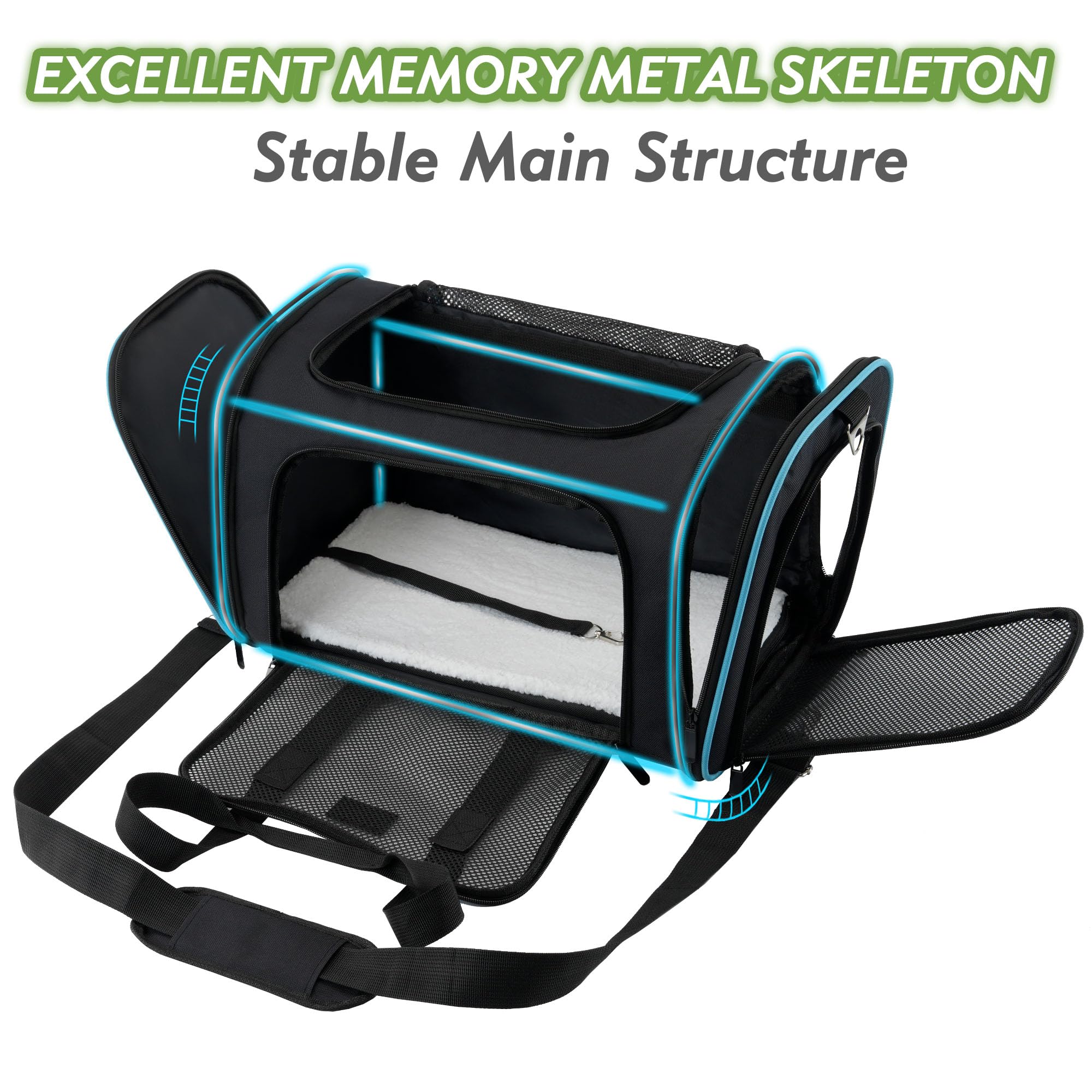 Soundy Dog Carrier Cat Carriers Airline Approved Pet Carrier For Small Medium Dogs Cats Under 15Lbs Puppies Collapsible Soft Sid