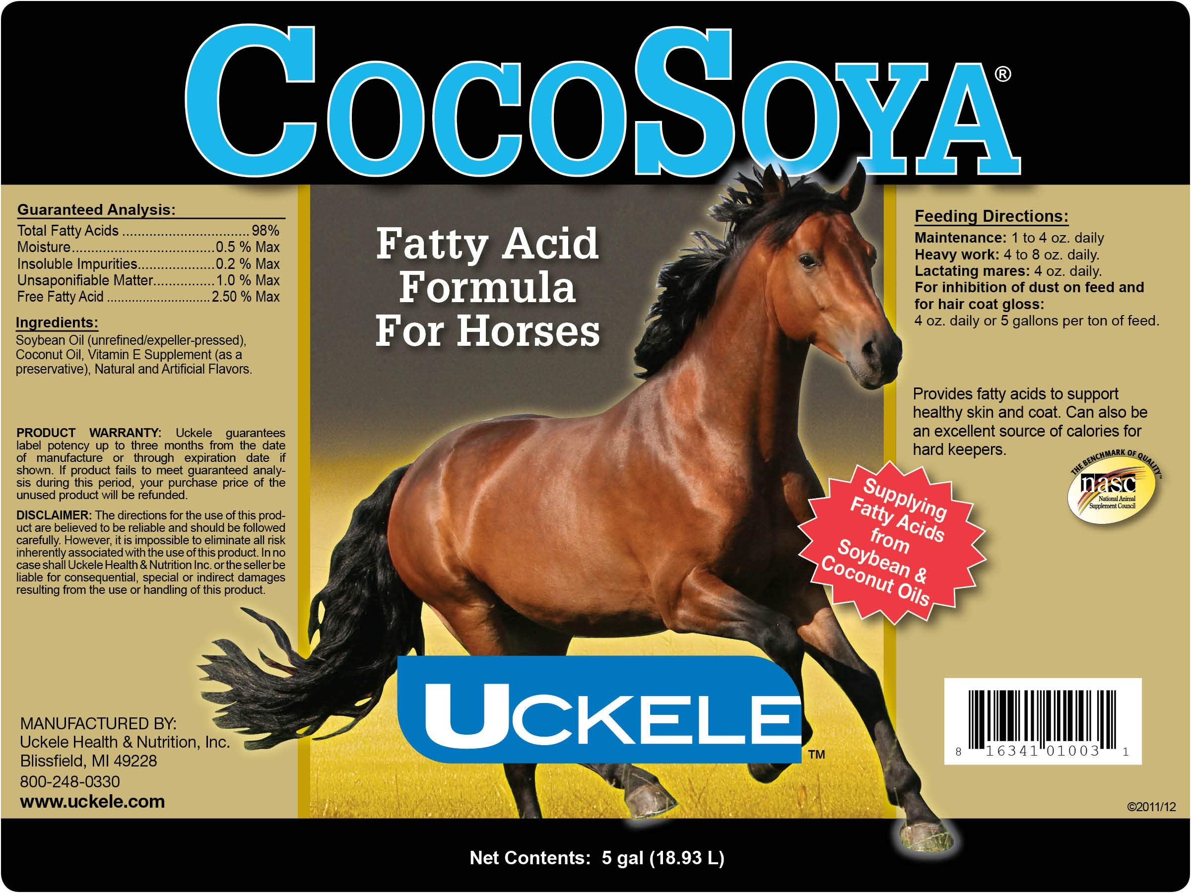 Uckele by SmartEquine CocoSoya Oil | Oil for Skin and Coat | Contains Soybean and Coconut Oil for Overall Coat Shine and Horse H
