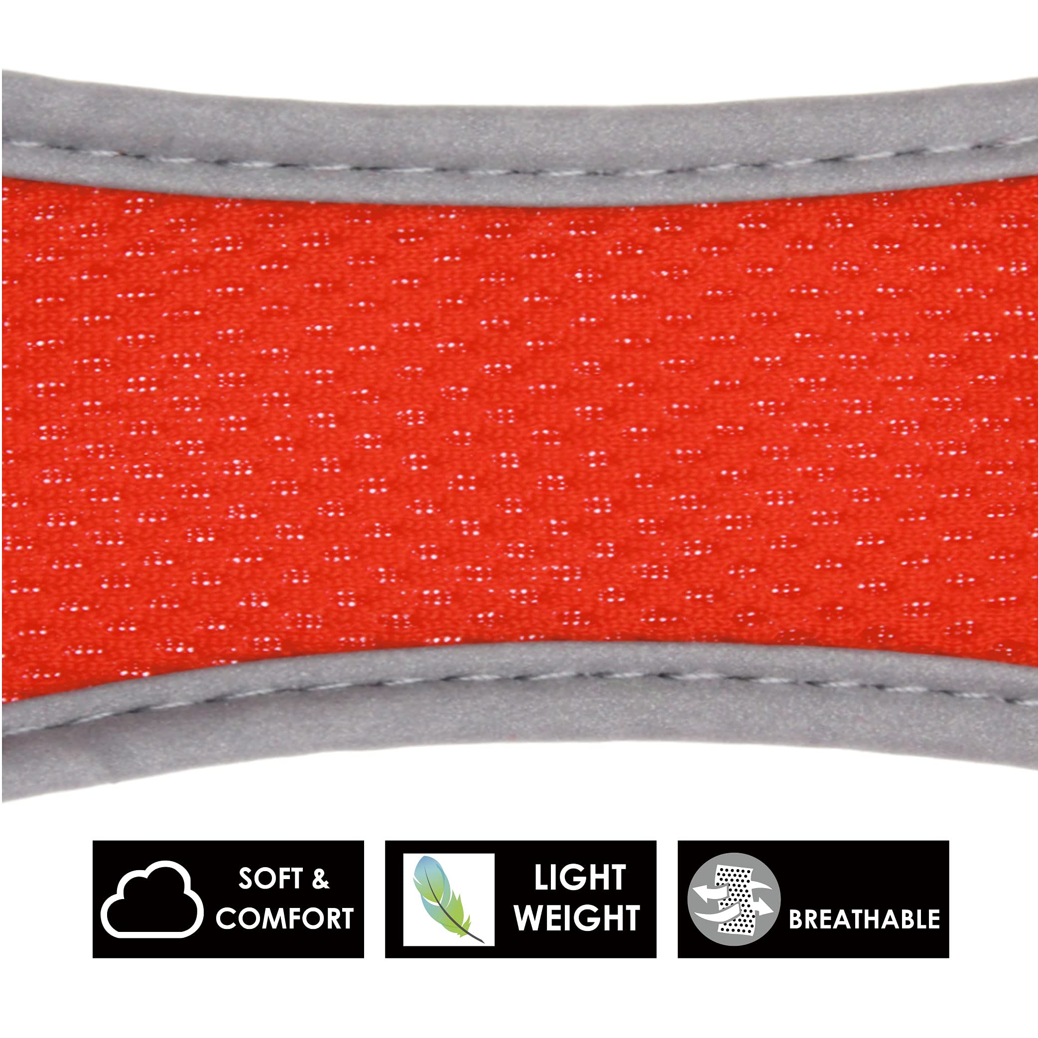 KRUZ PET Reflective Mesh Dog Harness, No Pull, Quick Fit, Large, Orange, Model KZA306-08L