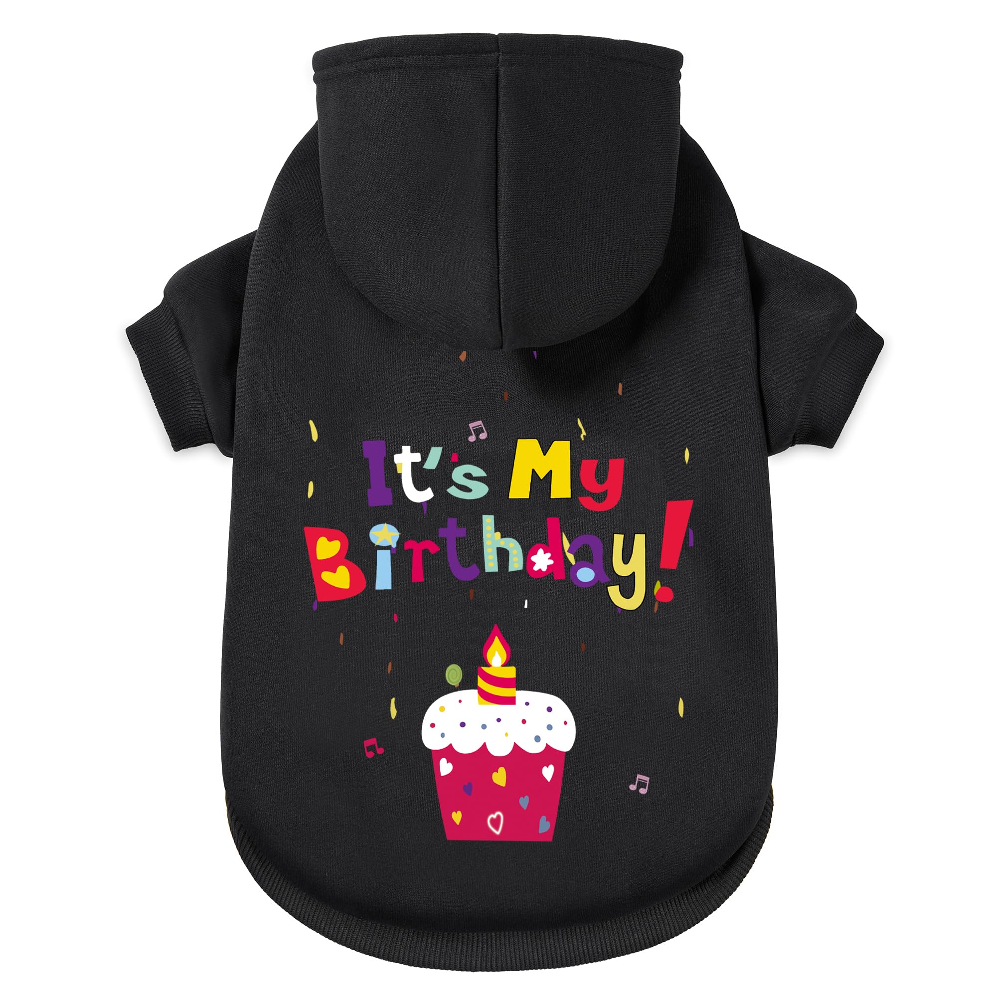 Greenjoy Dog Sweater Dog Hoodie Cold Weather Coat Hooded Sweatshirt For Puppies,Cats, Small Medium Large Dogs (Black(It'S My Bir