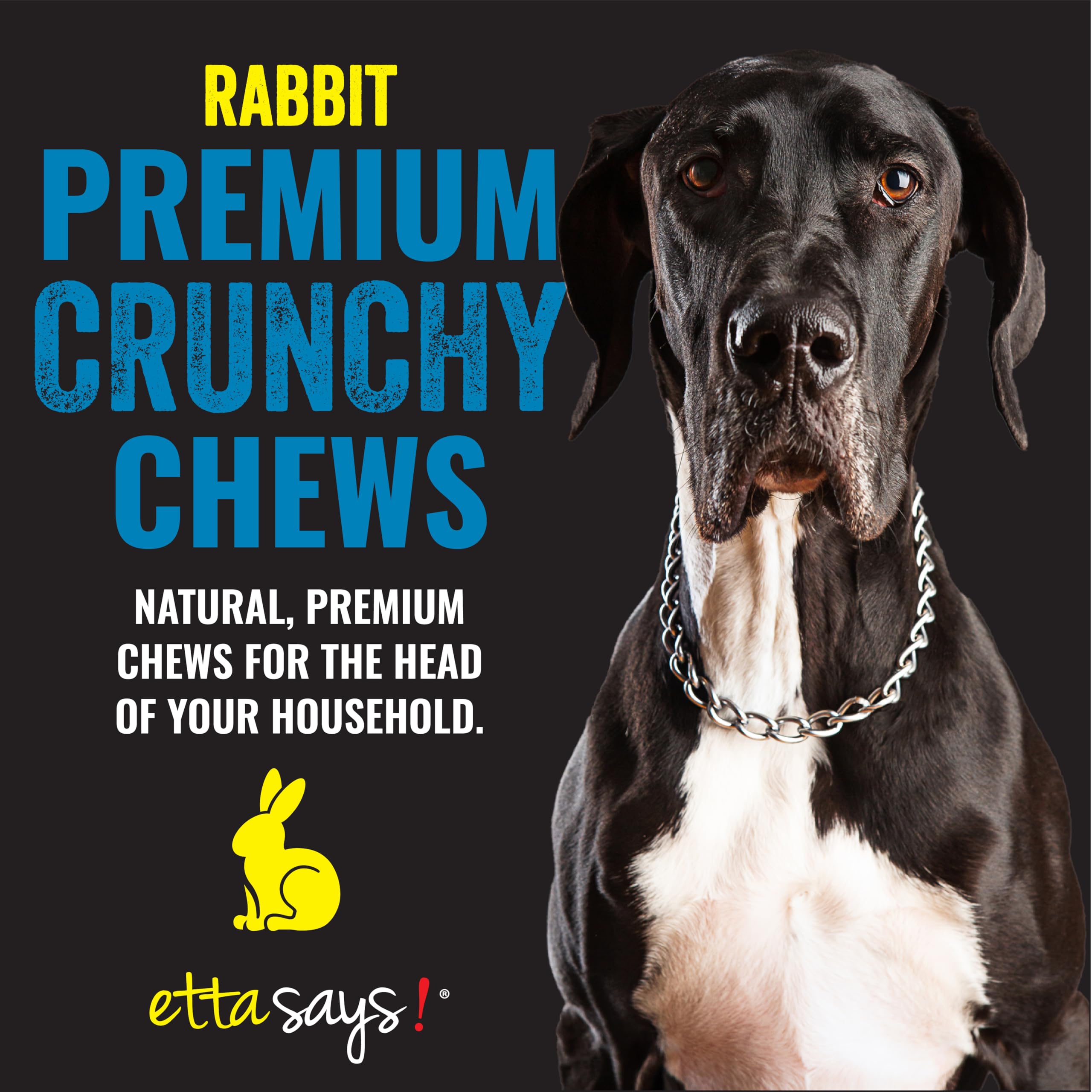etta says! Premium Crunchy 7 Rabbit Dog Chews - Grain-Free Dog Treats, Good for Teeth, Easy to Digest - Made in The USA (20 Coun