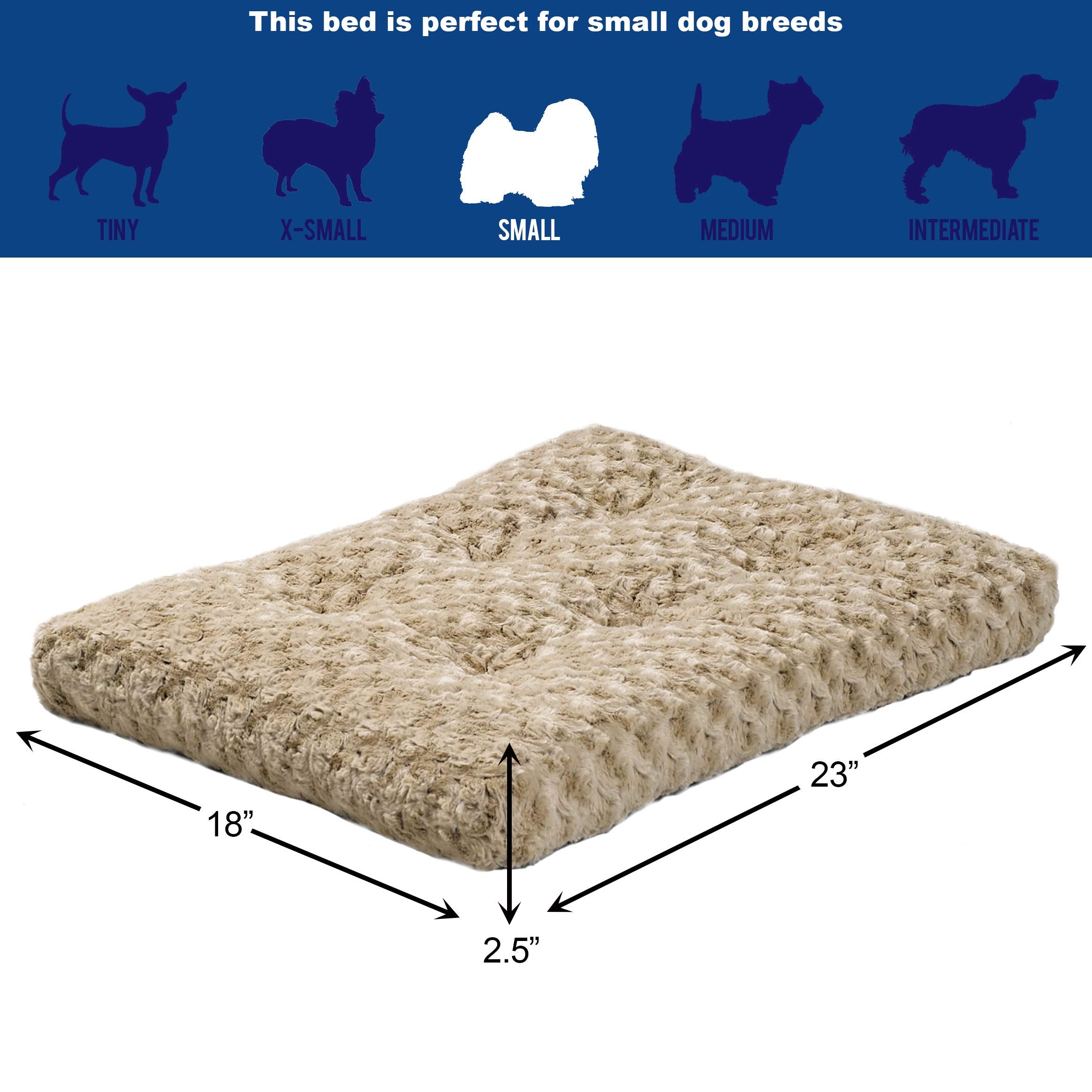 Midwest Homes For Pets Plush Ombré Swirl Dog & Cat Bed | Mocha 23L X 18W X 1.75H -Inches For Small Breeds, 24-Inch, Model:40624-Stb