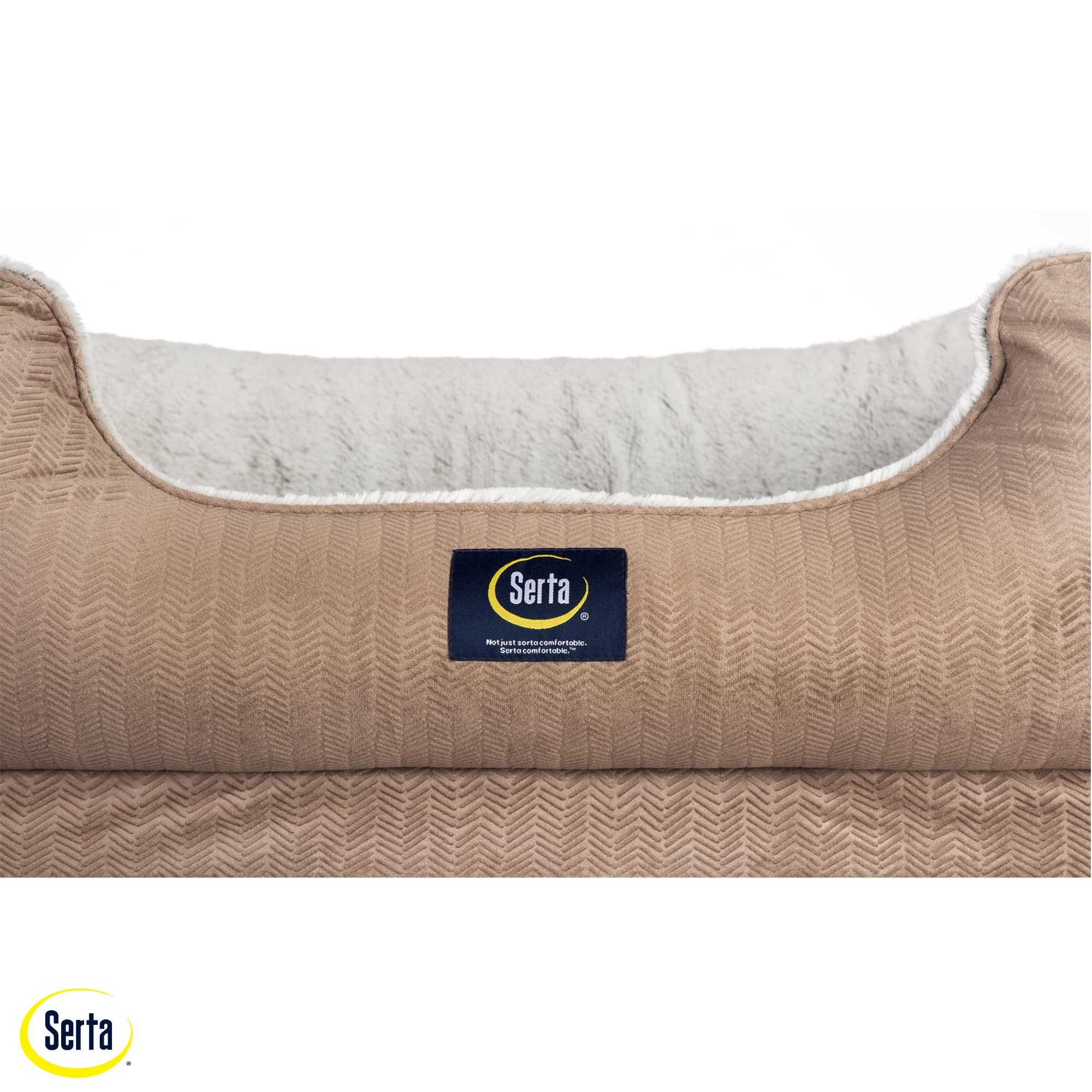 Serta Orthopedic Cuddler Dog Bed For Pets - Chocolate Brown (Large)