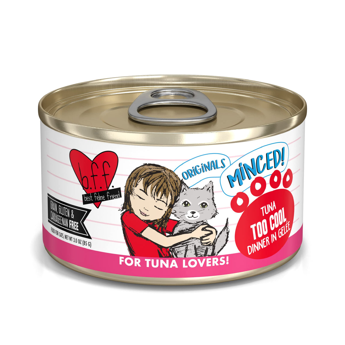 Best Feline Friend (B.F.F.) Tuna Too Cool With Red Meat Tuna In Gelee Cat Food By Weruva, 3Oz Can (Pack Of 24)