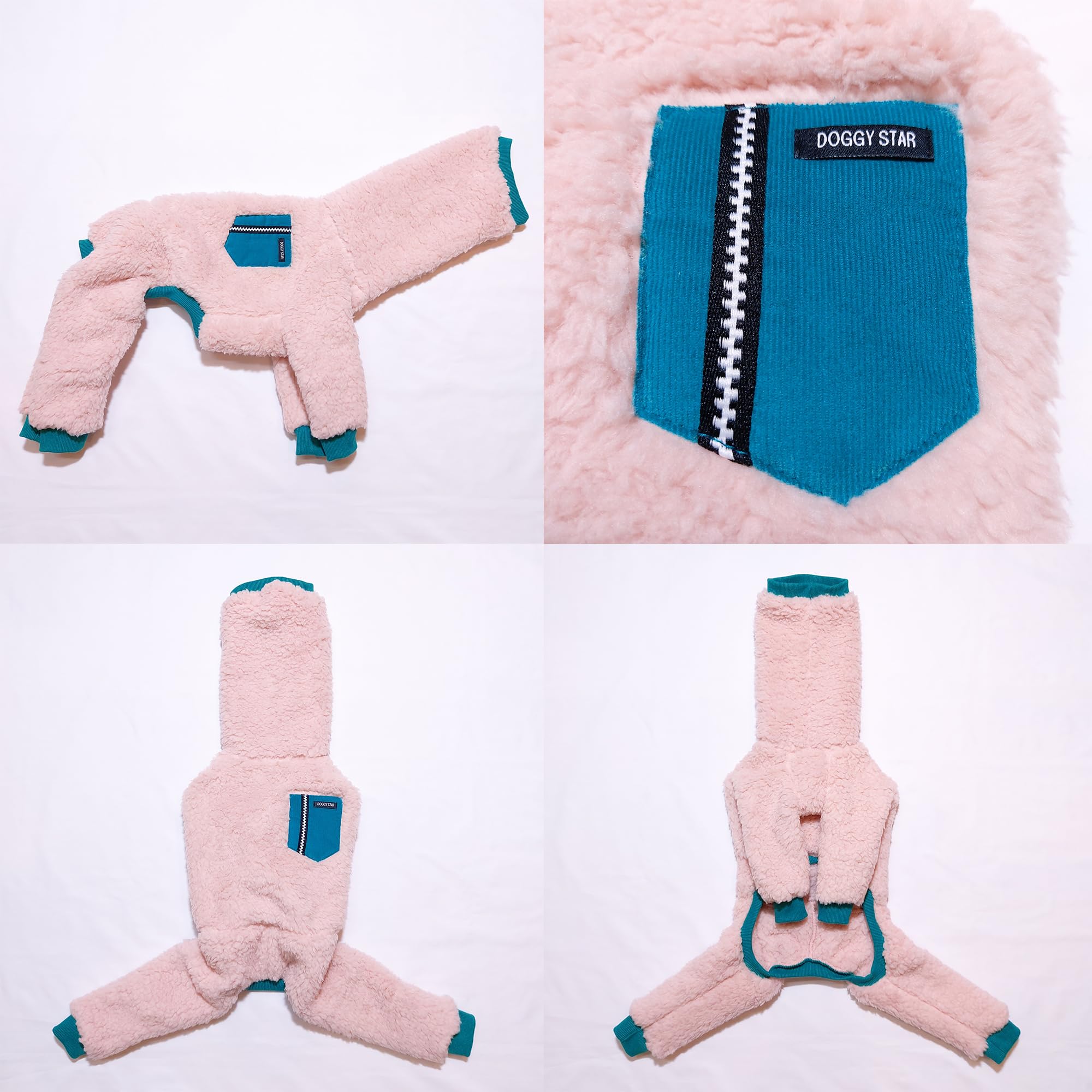 D Doggy Star Italian Greyhound Sweater Turtleneck Outfit Warm Fleece Onesie Clothes Whippet For Dog Coat (Xl,Green Pkt)