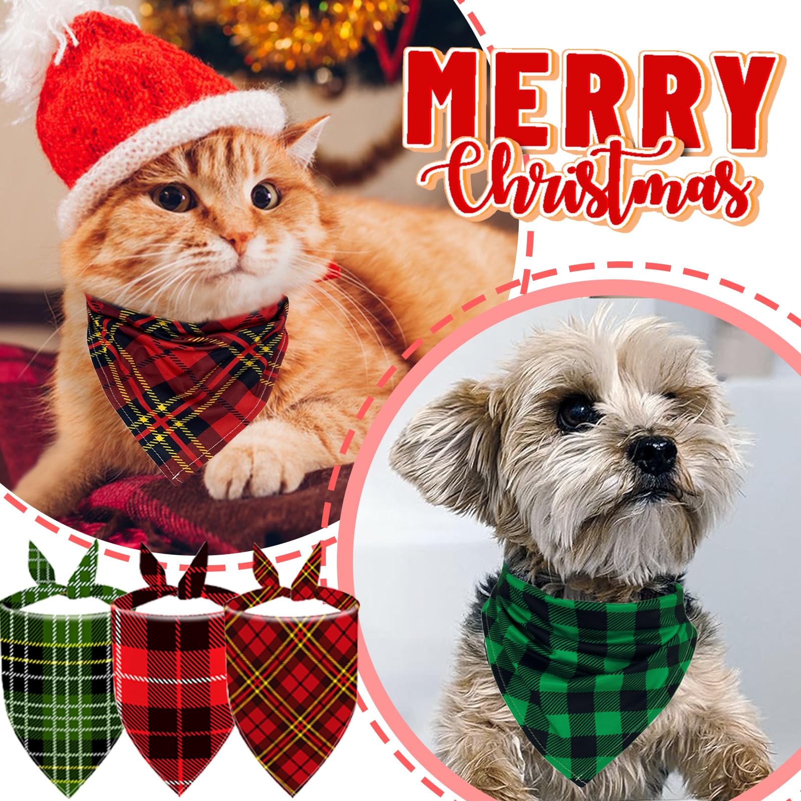 Xpudac 100 Pack Plaid Dog Bandanas Bulk Dog Bandana For Dogs Scarfs Bib Washable Adjustable Kerchief For Small Medium Large Dogs