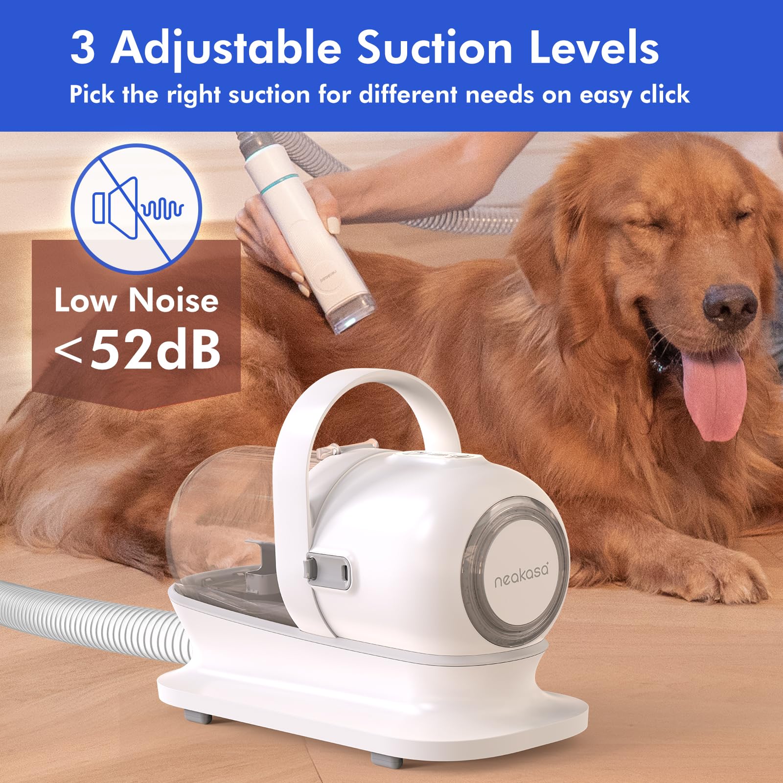 Neakasa By Neabot P1 Pro Pet Grooming Kit & Vacuum Suction 99% Pet Hair With 5 Professional Grooming Shedding Tools For Dogs Cats And Other Animals