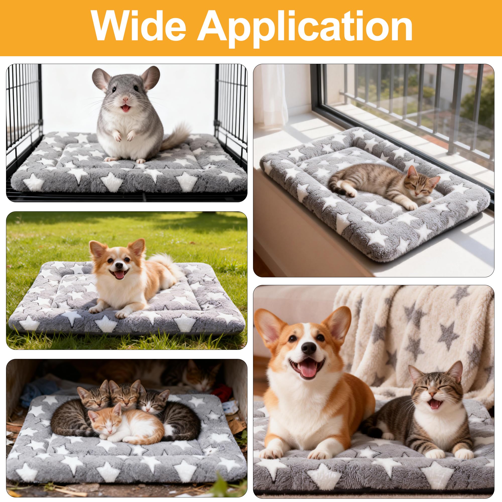Dog Bed Mat, Reversible Crate Pads for Small/Medium/Large Dogs & Cats Sleeping, Portable & Soft, Dog Beds Crate Pad (Grey, M(30*