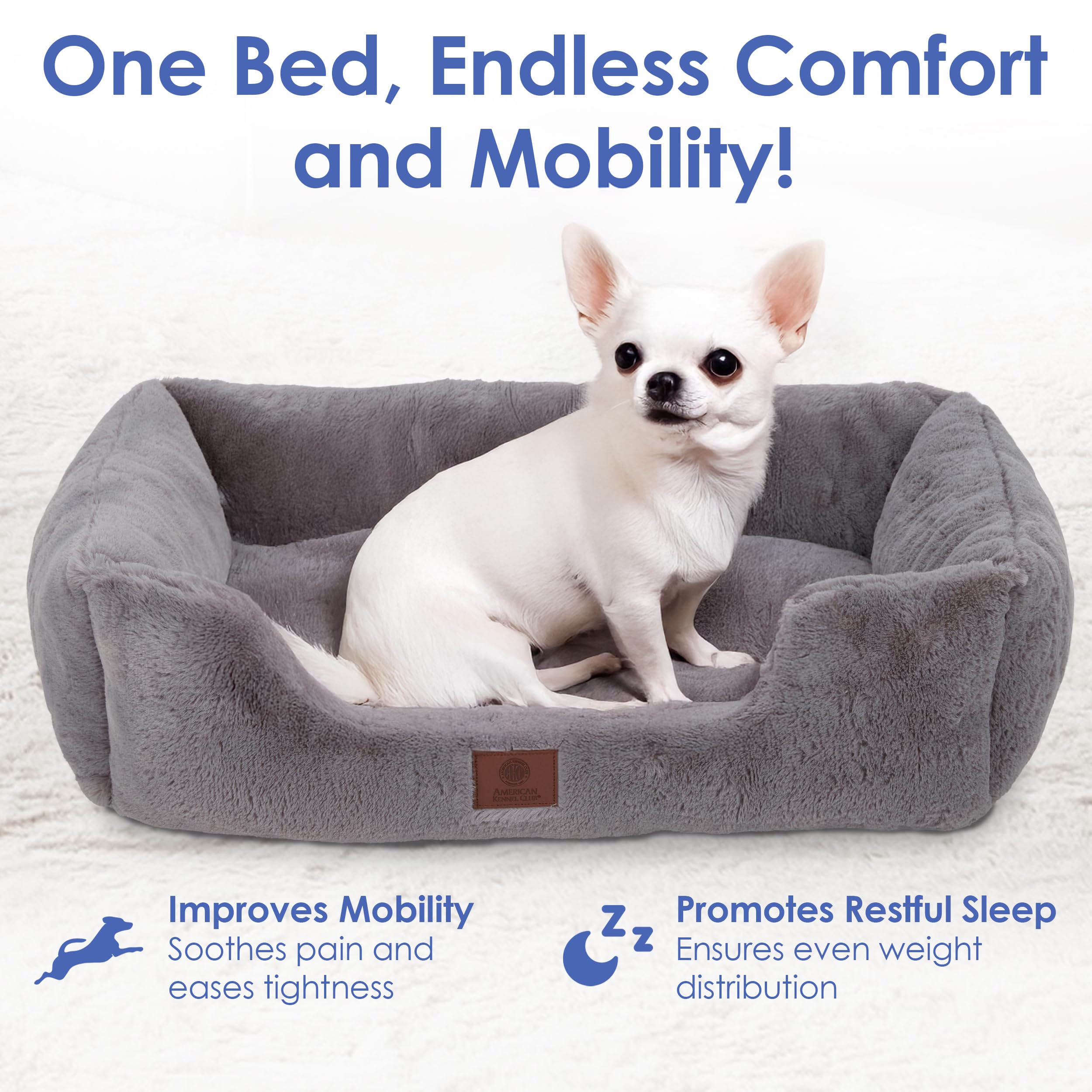 American Kennel Club Cuddler Pet Bed With Low-Profile Entrance - 30' Plush Dog Bed For Medium Breeds Up To 50 Lbs, Ultra-Soft W