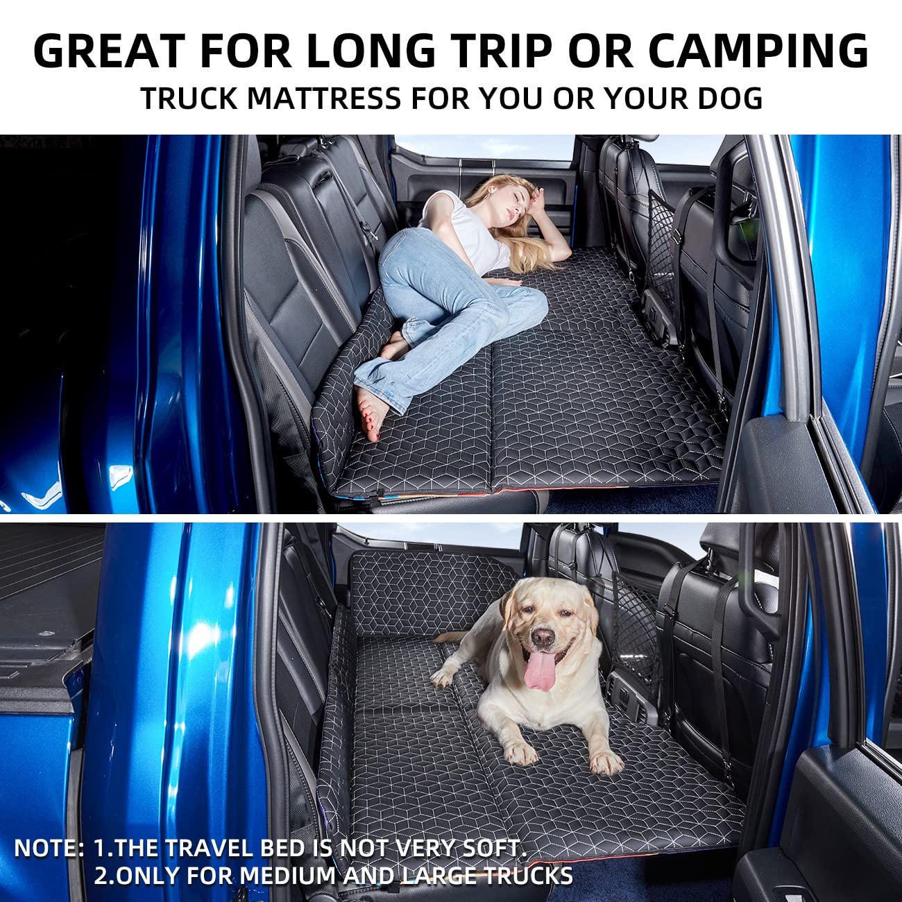 Abe Non Inflatable Truck Bed Air Mattress Inflatable For Dogs, Car Travel Camping, Back Seat Extender For F150/Ram 1500/Silverad