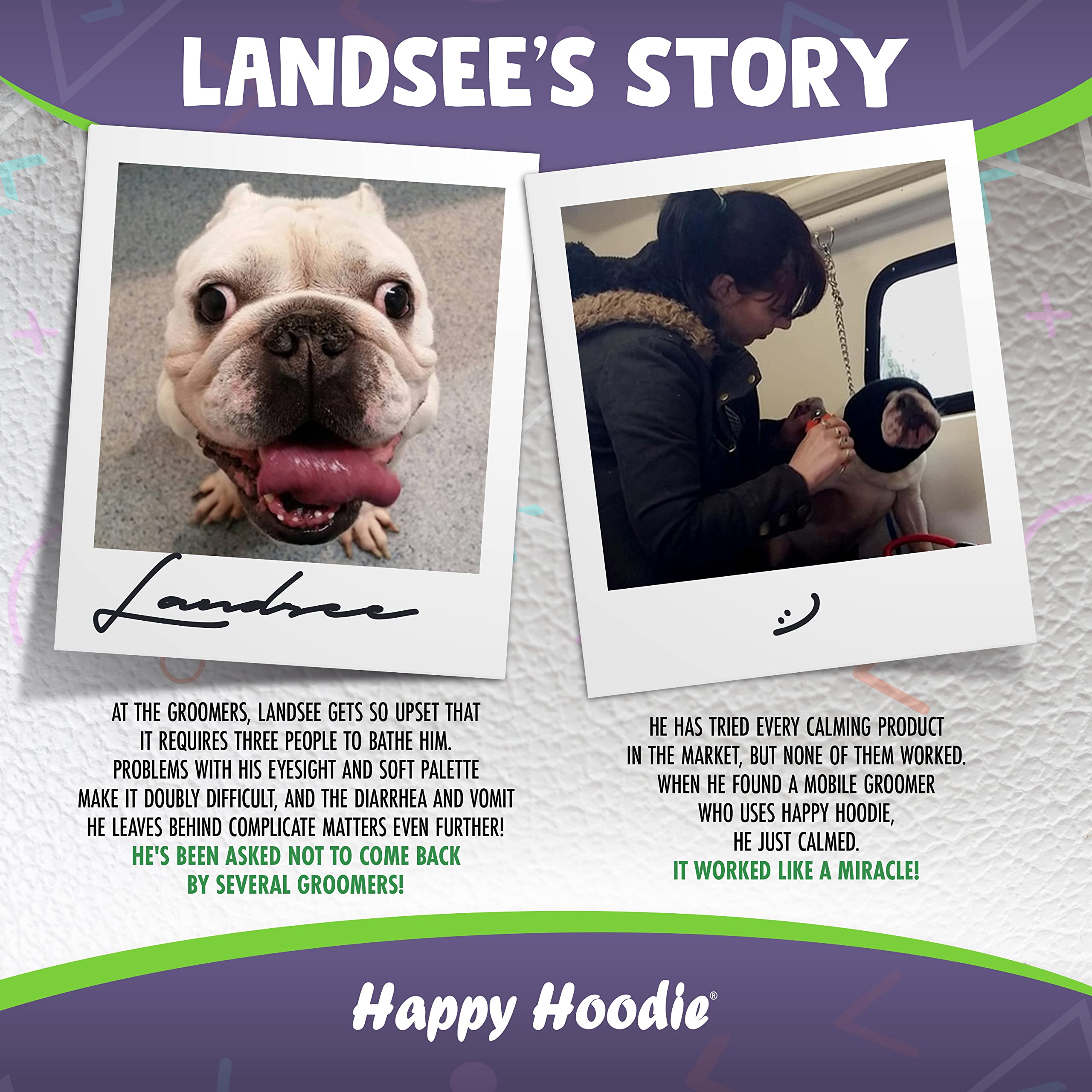 The Original Happy Hoodie For Dogs & Cats - Since 2008-2 Pack (1 Small, 1 Large) - The Grooming And Force Drying Miracle Tool For Anxiety Relief & Calming Dogs