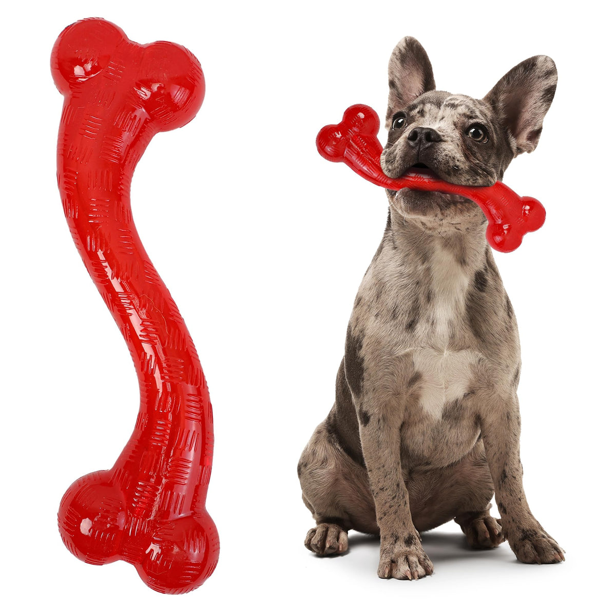 Spot Play Strong S Bone - Durable Tpr, Long Lasting Dog Chew For Aggressive Chewers, Hollow Center To Hide Treats, Virtually Indestructible Toy For Large Dogs & Puppies Up To 90Lbs - 12 Inch