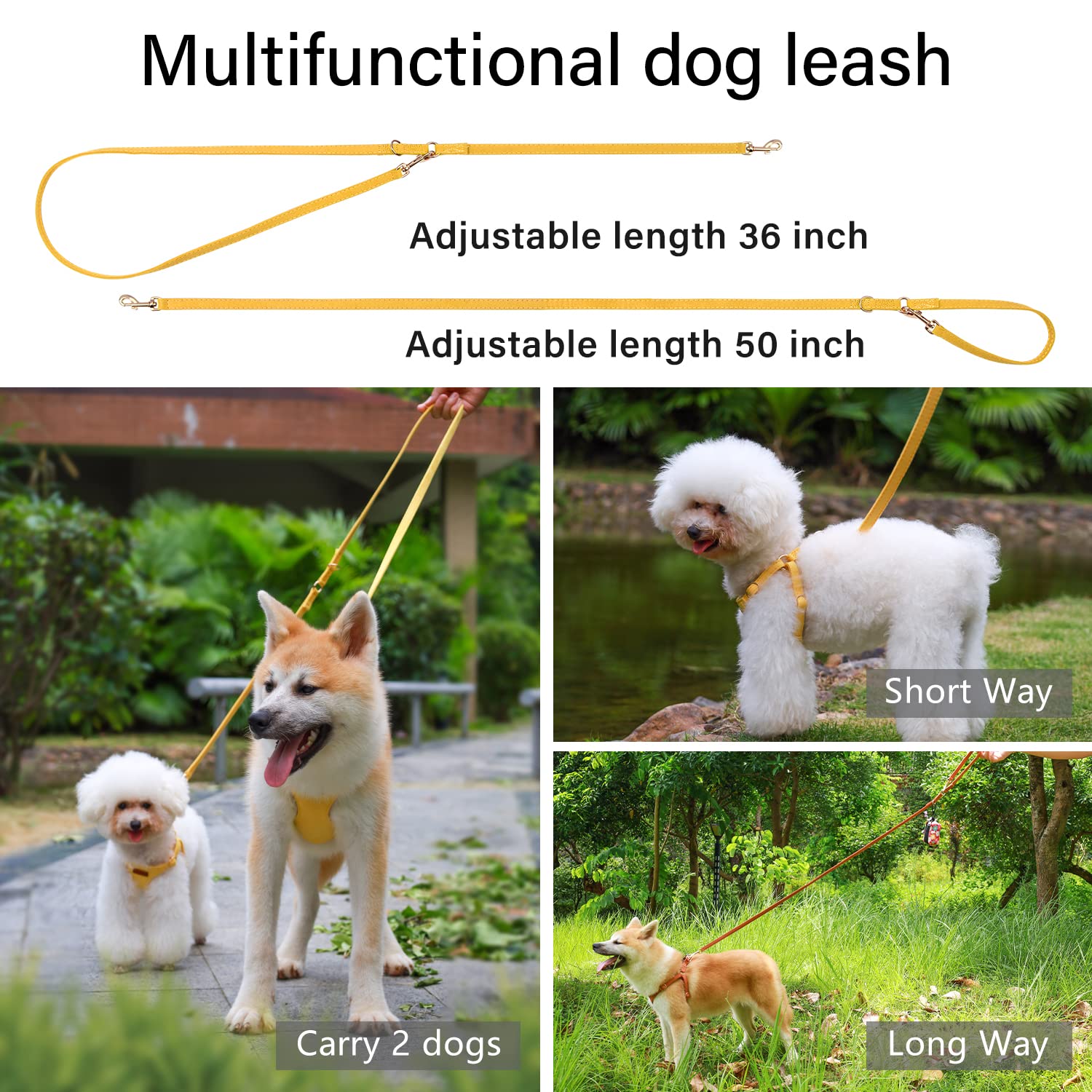 Chede No Pull Puppy Harness And Multifunction Dog Leash Set- 8 Colors Soft Adjustable No Choke Escape Proof Cute,Lightweight Pet Vest Harness For Small And Medium Dog (Xs, Yellow)