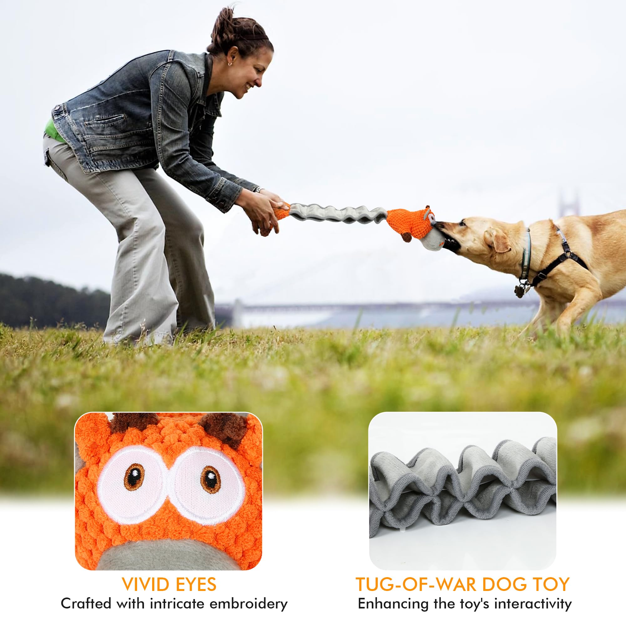 Iokheira Squeaky Dog Toy For Large Dogs Plush Chew Dog Toy Interactive Fetch Toy For Small Medium And Large Dogs Birthday Gifts