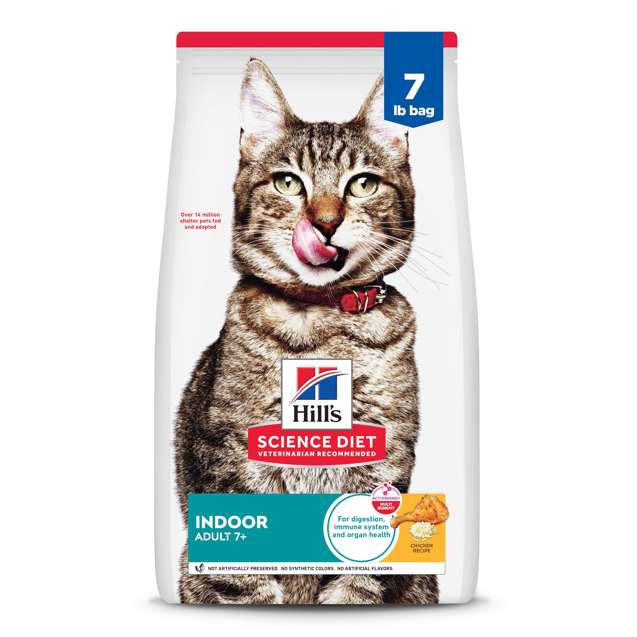 Hills Science Diet Indoor, Senior Adult 7+, Easy Litter Box Cleanup, Dry Cat Food, Chicken Recipe, 7 lb Bag