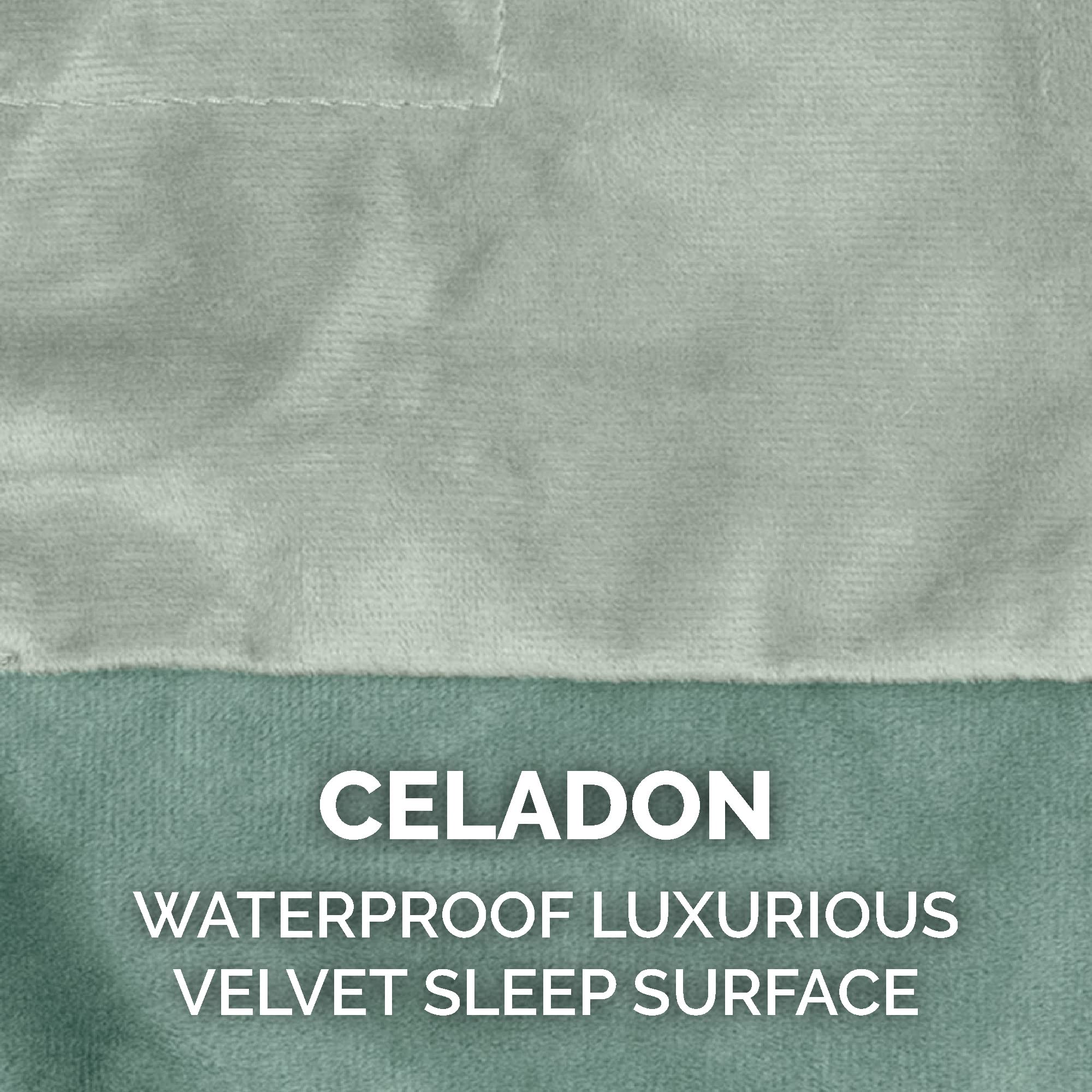 Furhaven Waterproof Throw Blanket For Dogs & Indoor Cats, Washable - Two-Tone Luxe Velvet Dog Blanket - Celadon Green, Extra Lar