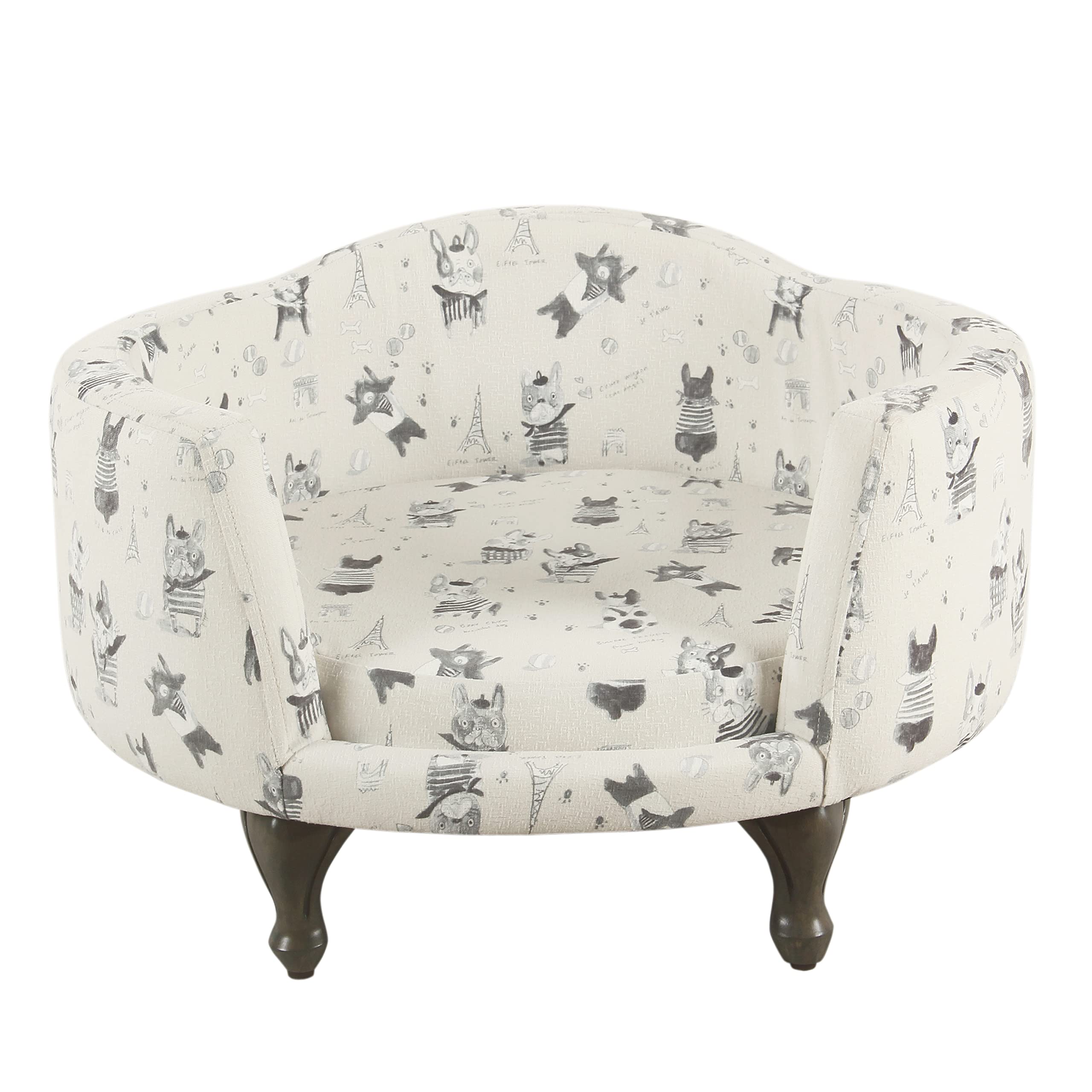 Homepop Home Decor | Upholstered Curved Pet Bed | Luxury Cat & Dog Beds & Furniture | Round Pet Bed Created With Stain Resistant