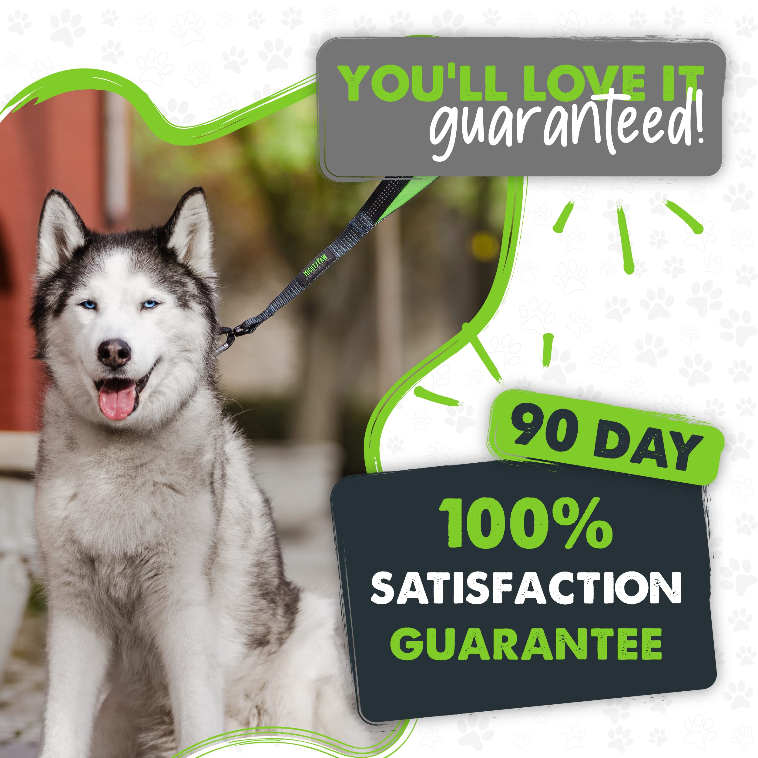 Mighty Paw Short Leash, Traffic Handle Dog Leash, Premium Quality Dog Lead With Padded Handle (18 In, Grey)