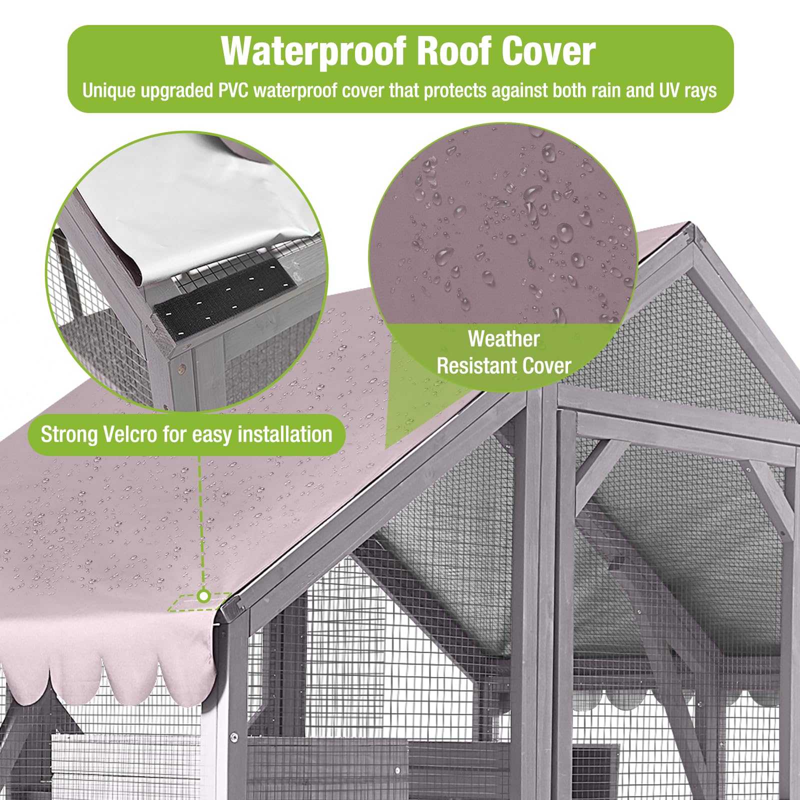 Gutinneen Catio Outdoor Cat Enclosures Wooden Cat House With Rest Houses, Platforms, Bridge, And Waterproof Uv Cover - 55'' D