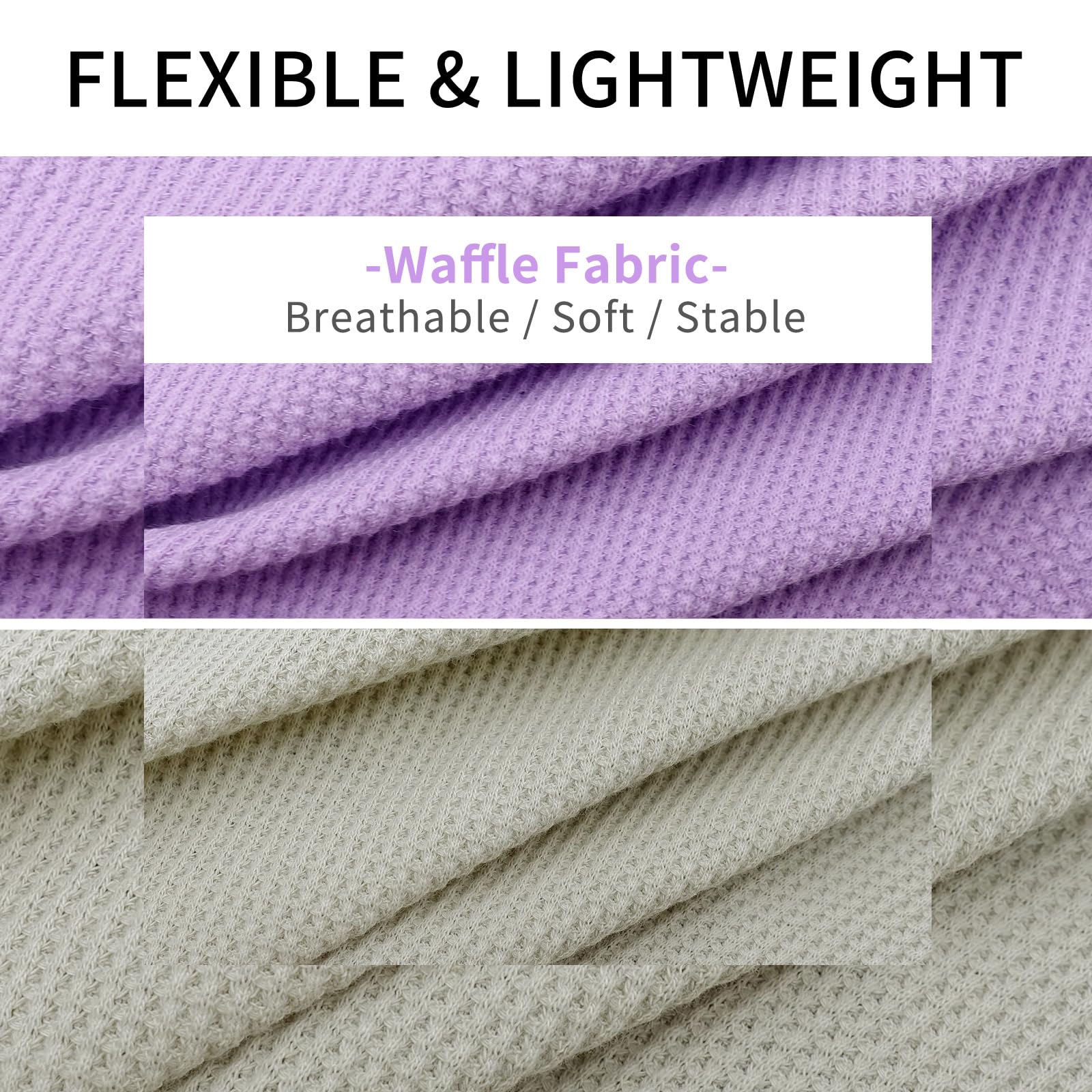 Kyeese 2Pack Dog Shirts Waffle For Small Dogs, Stretchy T-Shirts, Lightweight Tank Top, Sleeveless Vest, Breathable, Large, Purp