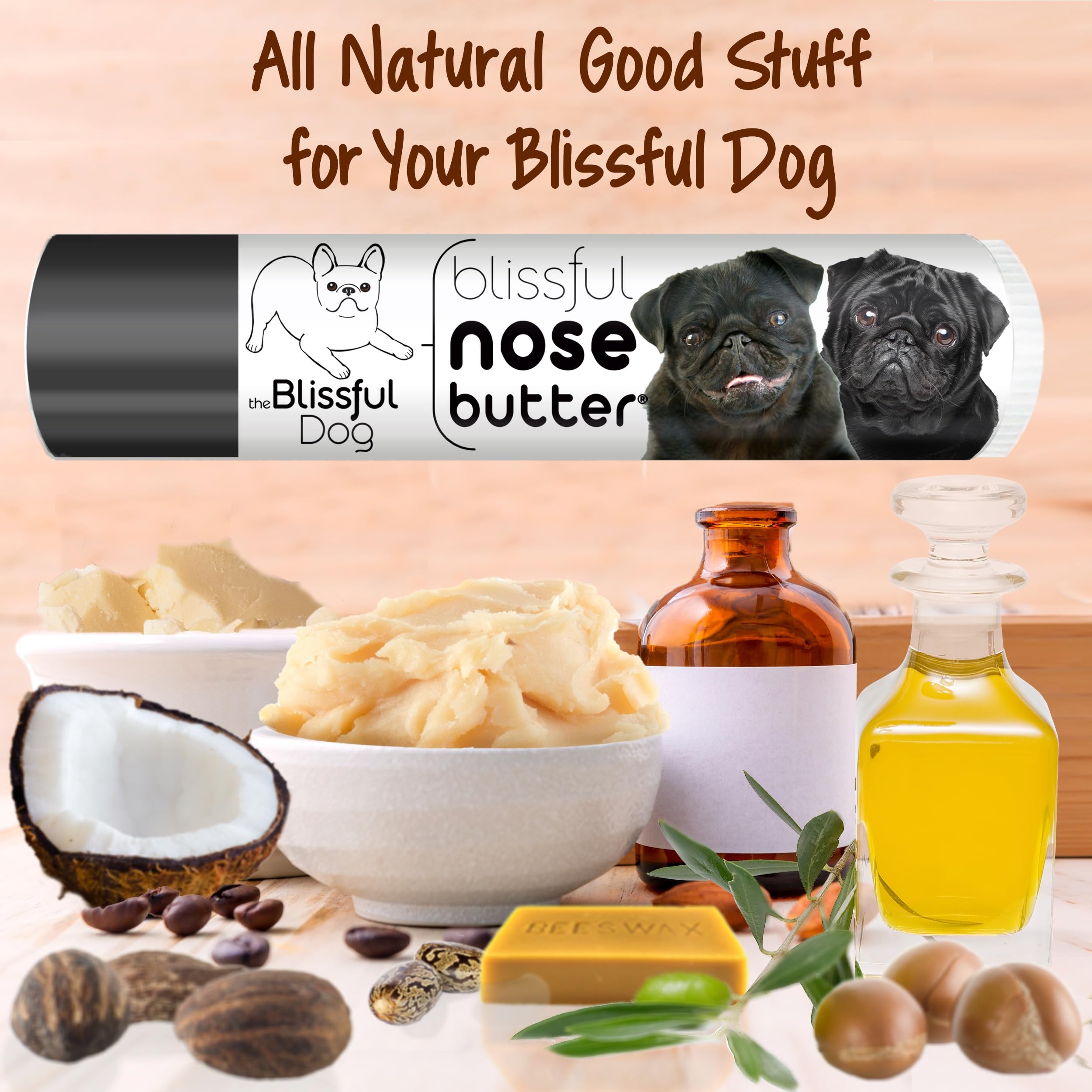 The Blissful Dog Black Pug Unscented Nose Butter, 0.15-Ounce