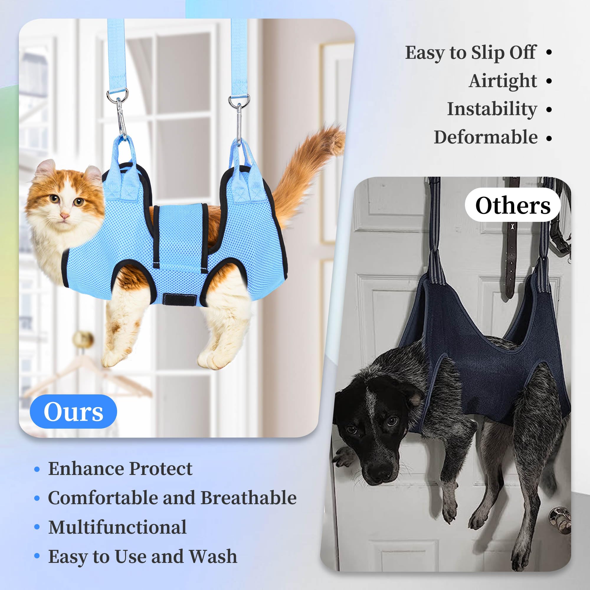 Patiencet Cat Grooming Hammock For Nail Trimming Pet Hammock For Small Dogs With Security Strap Dog Sling For Nail Clipping With