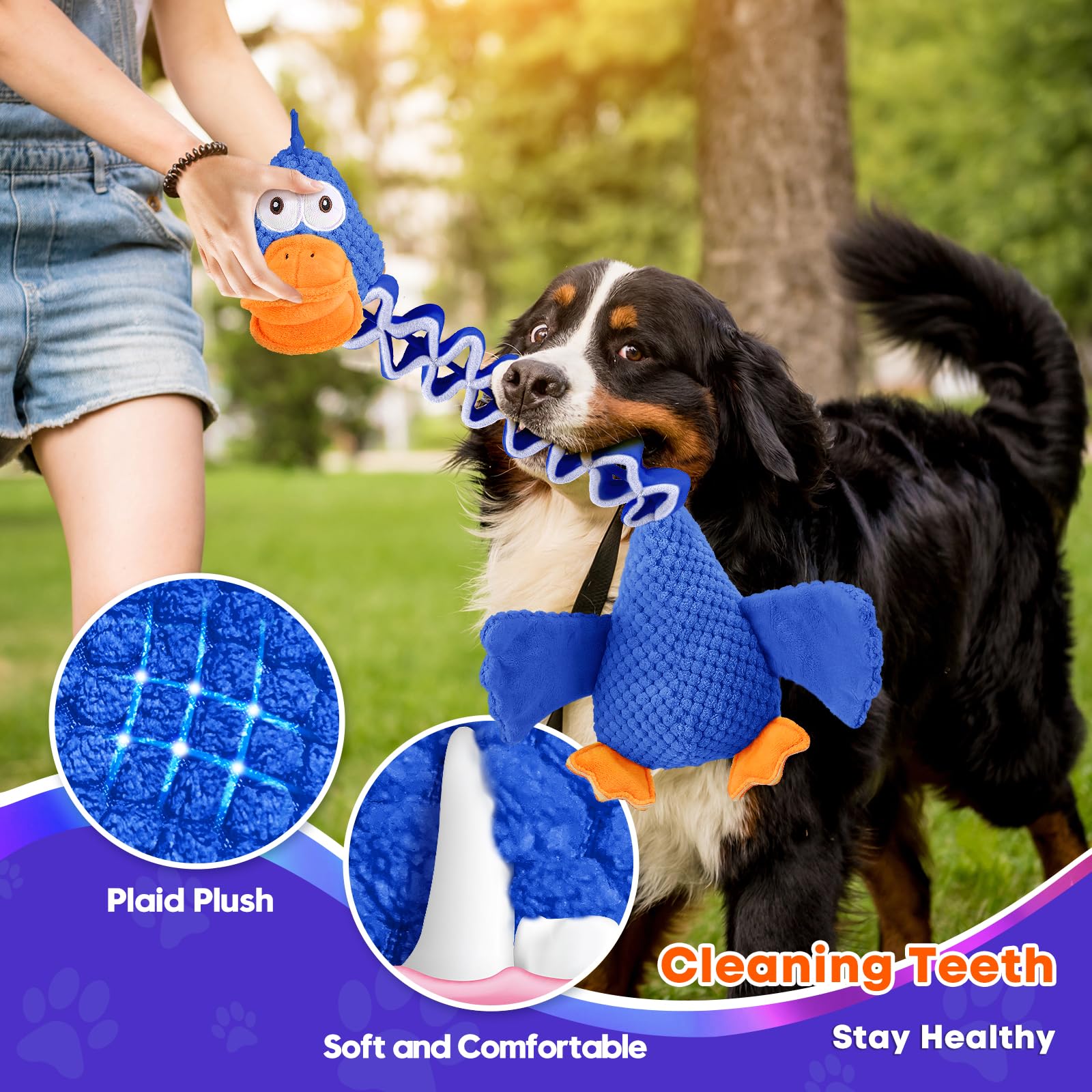 Foxyyds Interactive Puppy Toys, Dogs Toys For Aggressive Chewers, Retractable Tug Of War Dog Toys, Durable Chewing Squeaky Dog T