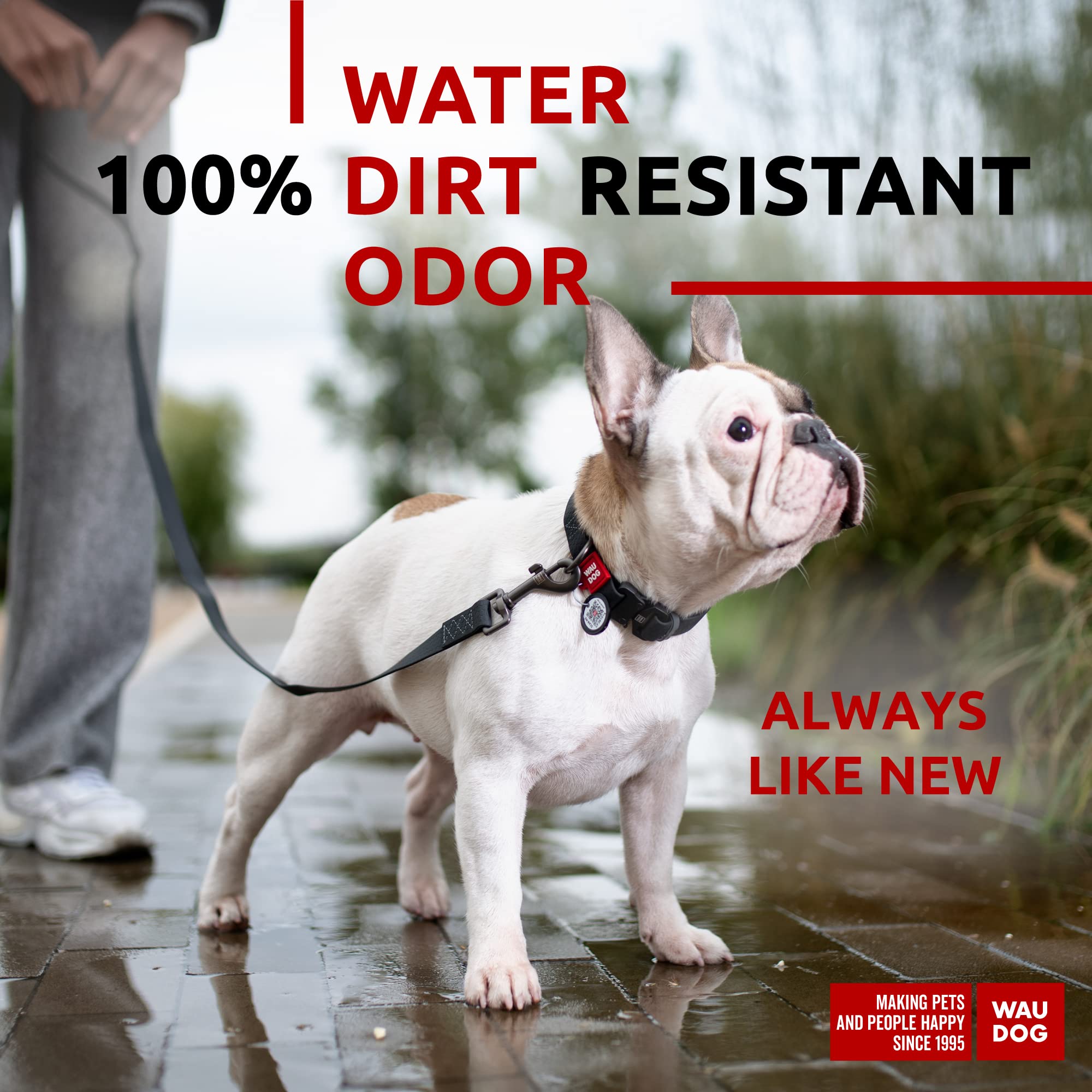 Waudog Waterproof Dog Leash 4 Ft / 6 Ft - Anti-Slip Dog Leash For Large Dogs, Small And Medium Dogs - Heavy Duty Dog Leash With