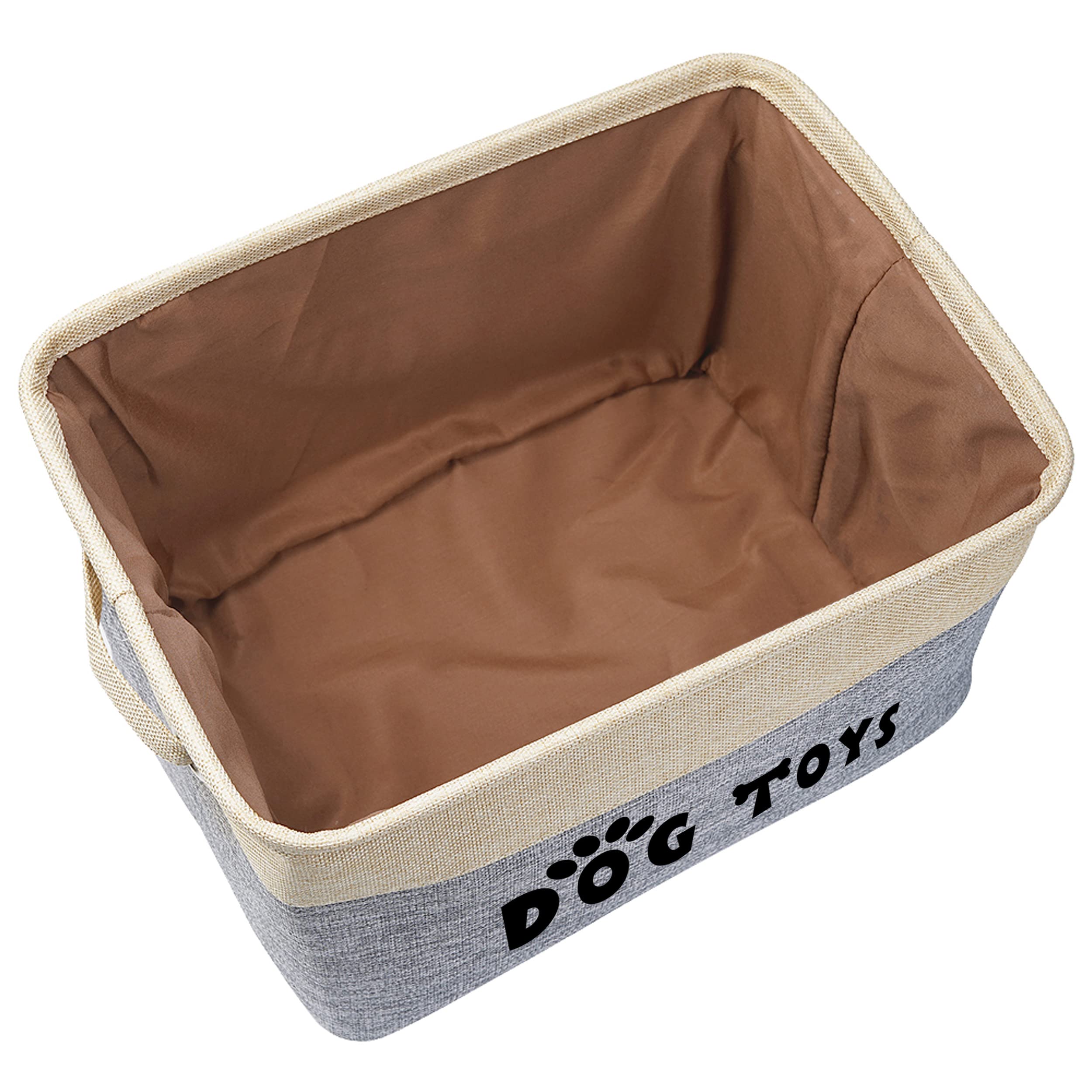 PET ARTIST Dog Toy Basket, Collapsible Dog Toy Bin Box with Comfortable Handles, Large Pet Toy Storage Basket Organizer for Acce