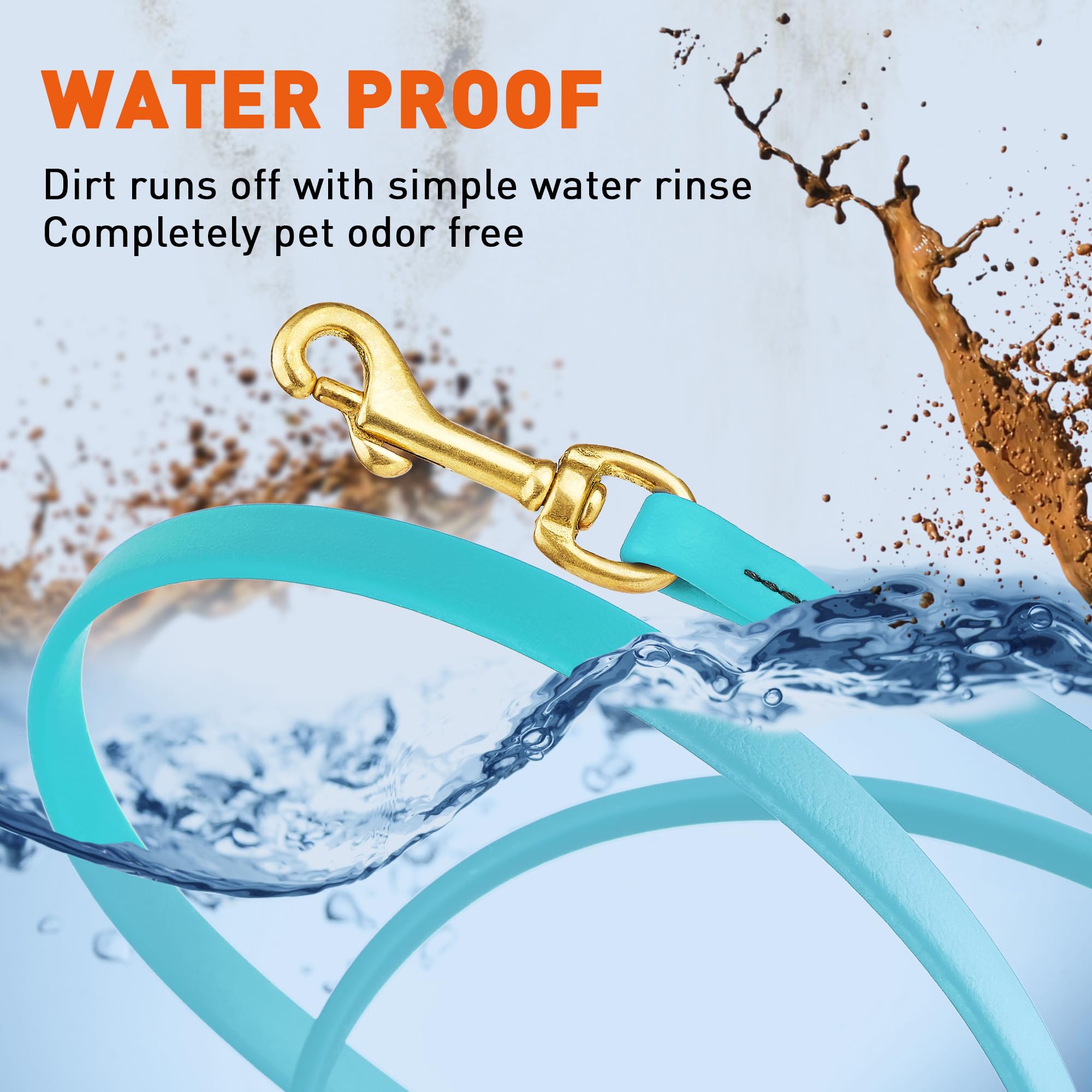Viper K9 Biothane Working Dog Leash Waterproof Lead For Tracking Training Schutzhund Dog Sport & Search - Odor-Proof Long Line W