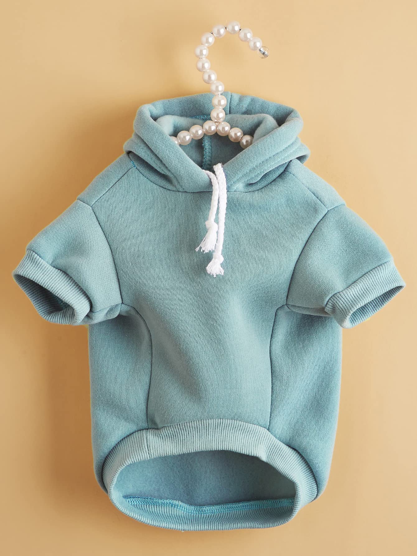 Qwinee Basic Dog Hoodie, Cat Jacket, Dog & Cat Apparel - Cadet Blue Xs To Medium