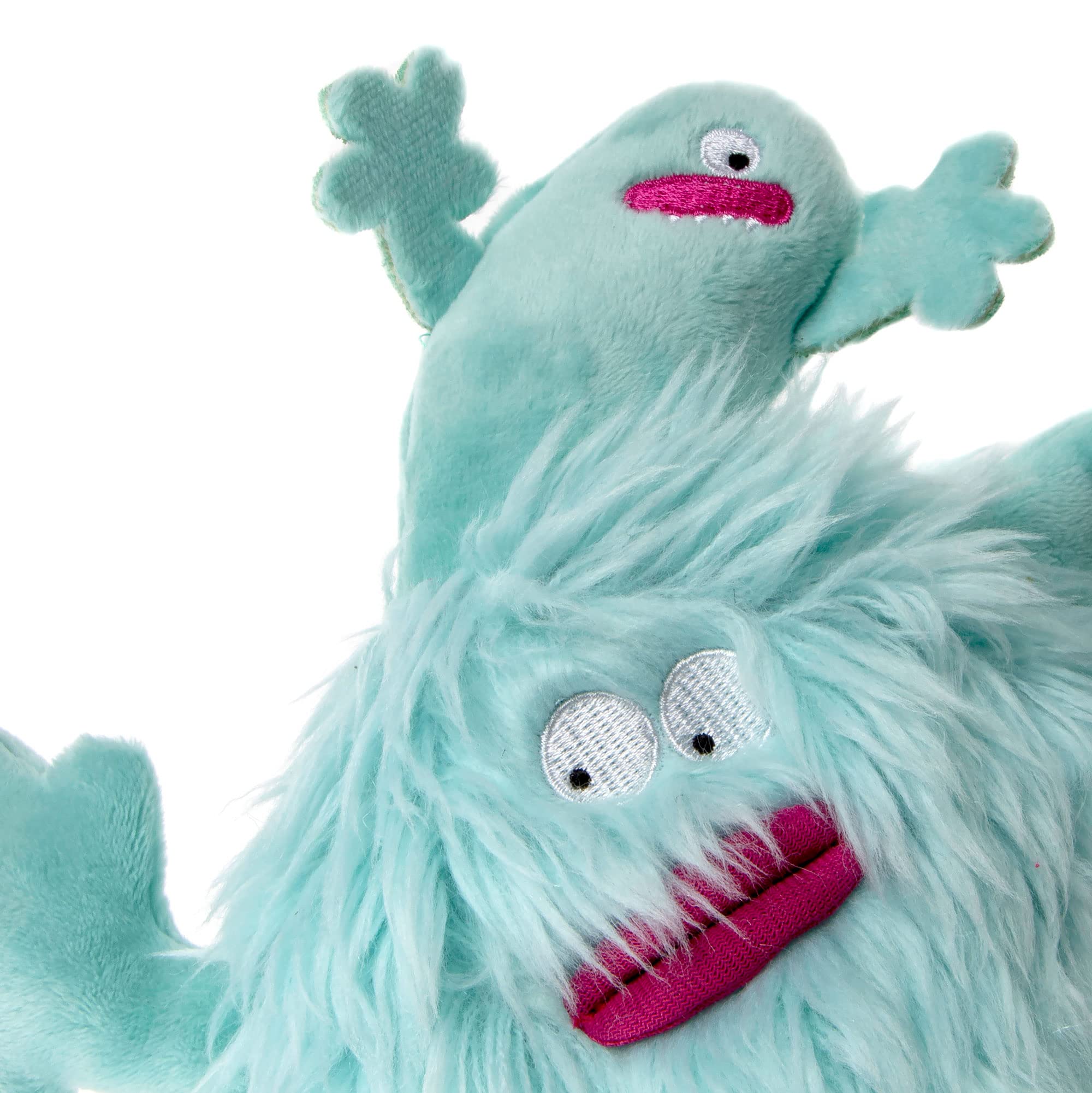 goDog PlayClean Germs Squeaky Plush Dog Toy with Odor-Eliminating Essential Oils, Chew Guard Technology - Seafoam, Small