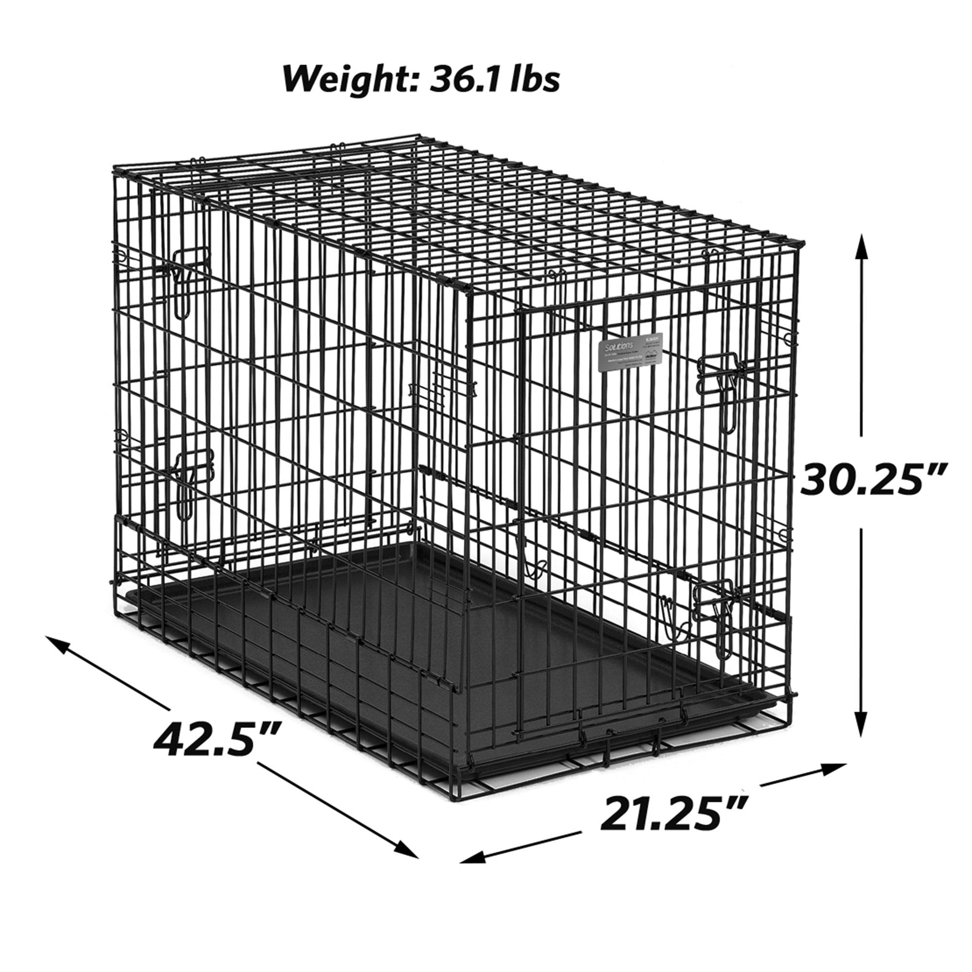Midwest Homes For Pets Side-By-Side Double Door Suv Crate With Plastic Pan, 42-Inch By 21-Inch By 30-Inch