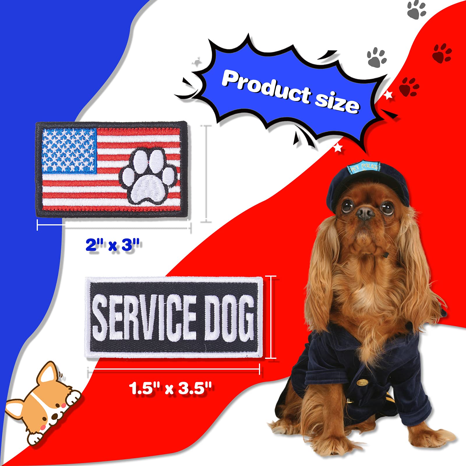 10 Pieces Service Dog Patches Ask To Do Not Pet Patch Vest Removable Tactical Pet In Training Hook And Loop Harness American Fla