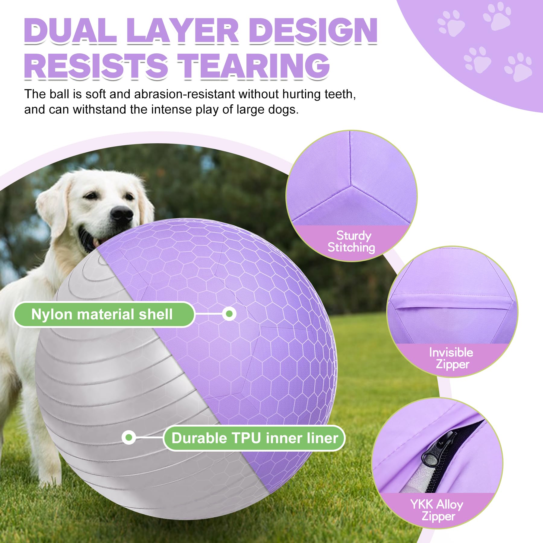 Qdoleq 25'' Herding Ball For Dogs And Horses, Durable Waterproof Dog Toy, Dual-Layer Large Interactive Pet Play Ball For Austral