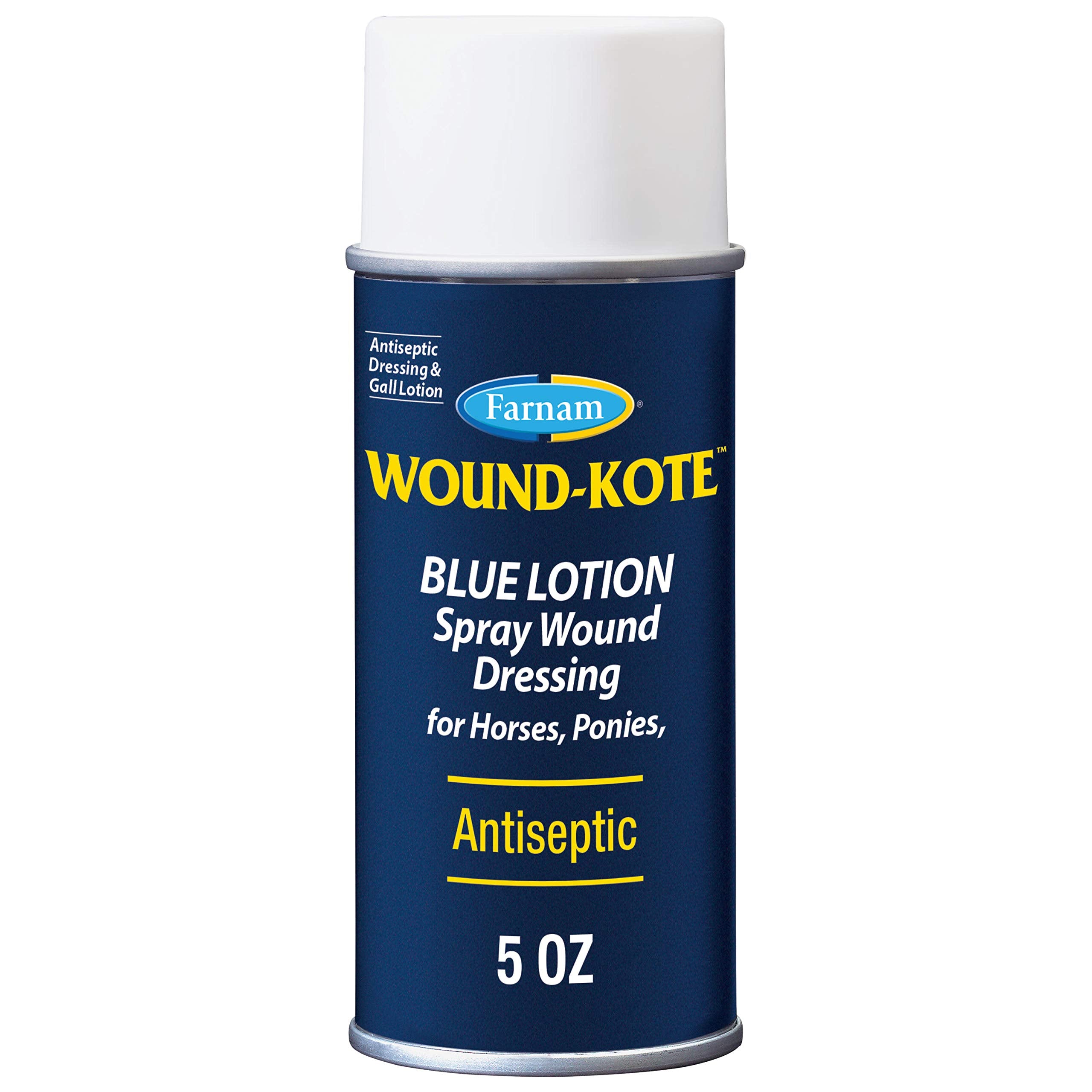 Farnam Wound-Kote Blue Lotion Spray Horse Wound Care for use on Horses and Dogs, Antiseptic Properties, for Minor Wounds, Cuts a
