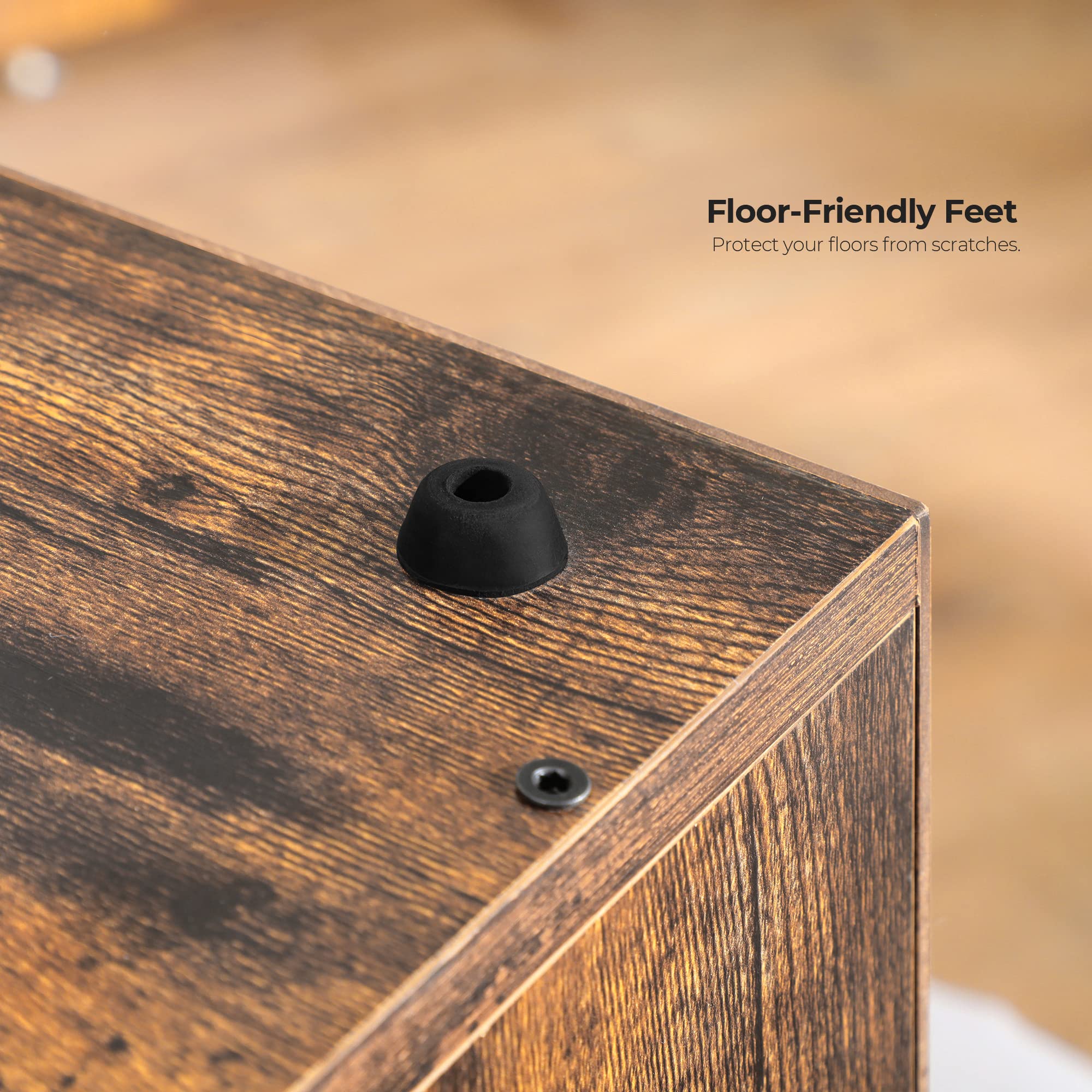 Feandrea Litter Box Enclosure, Cat Litter Box Furniture Hidden, With Front Entry, Modern Cat House For Indoor Cat, Kitty, Side End Table, 32.4 X 20.9 X 19.7 Inches, Rustic Brown Upcl001X01