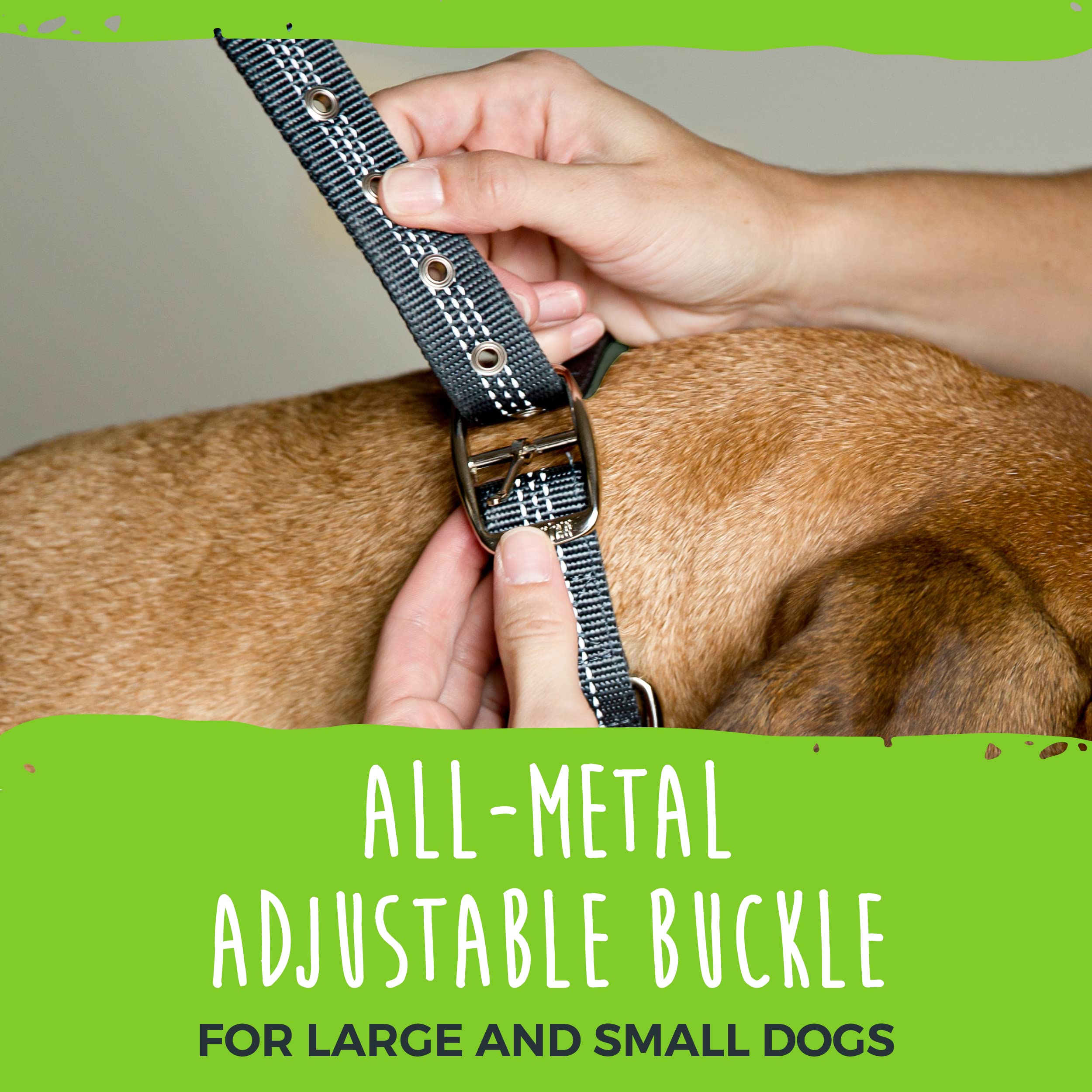 Mighty Paw Ultra Soft Dog Collar - Neoprene Padding, All-Metal Buckle - X-Large, Grey - SportCollar2.0