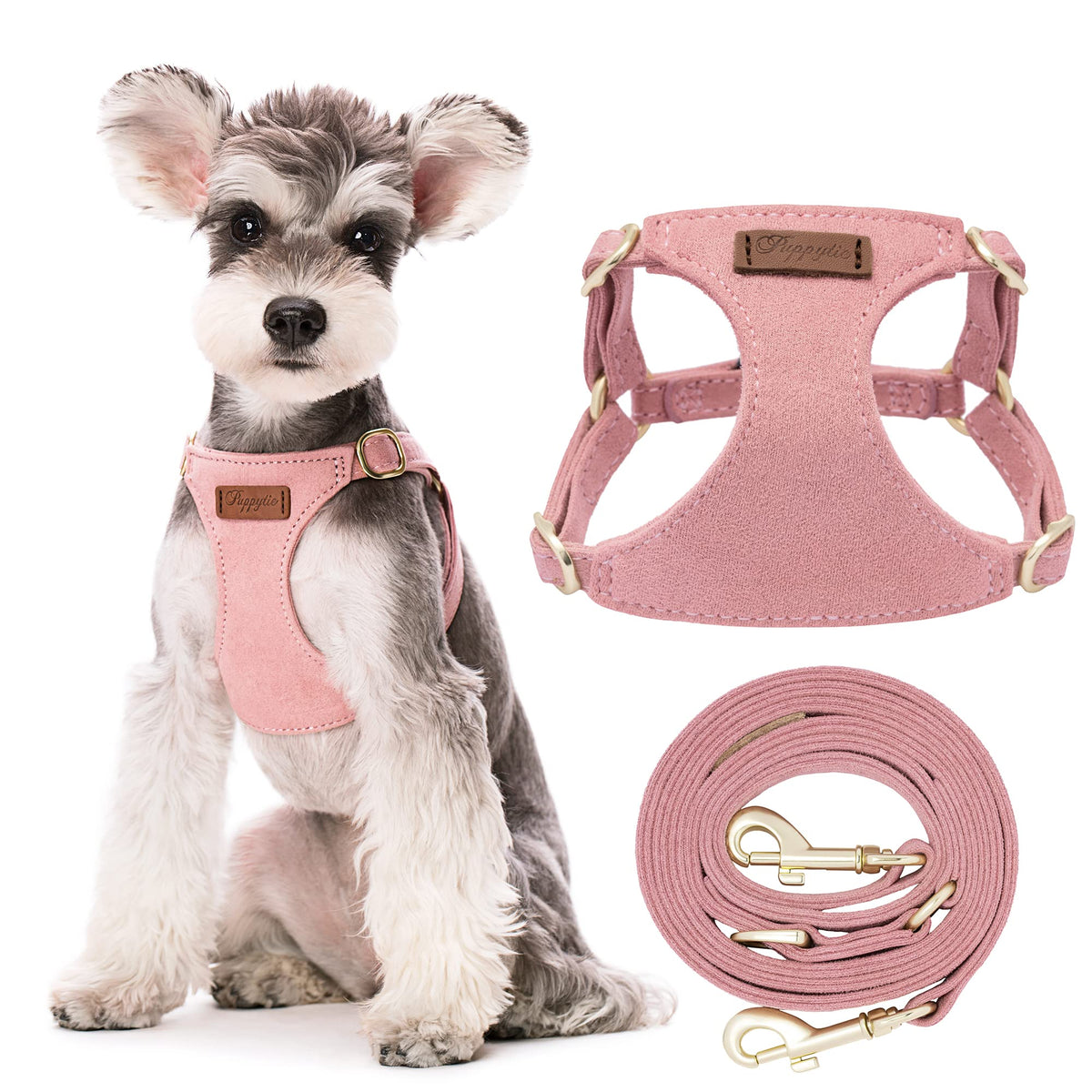 Puppytie No Pull Dog Harness With Multifunction Dog Leash,Soft Adjustable No Choke Escape Proof Pet Harness Vest For Medium Dogs