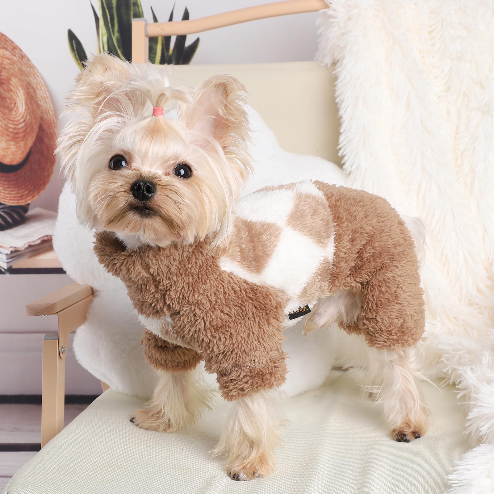 XXS Dog Sweater Spring Dog Pajamas Dog Pjs for Small Dogs Girl Dog Sweater Chihuahua Clothes Warm Dog Onesie Fleece Puppy Jumpsu