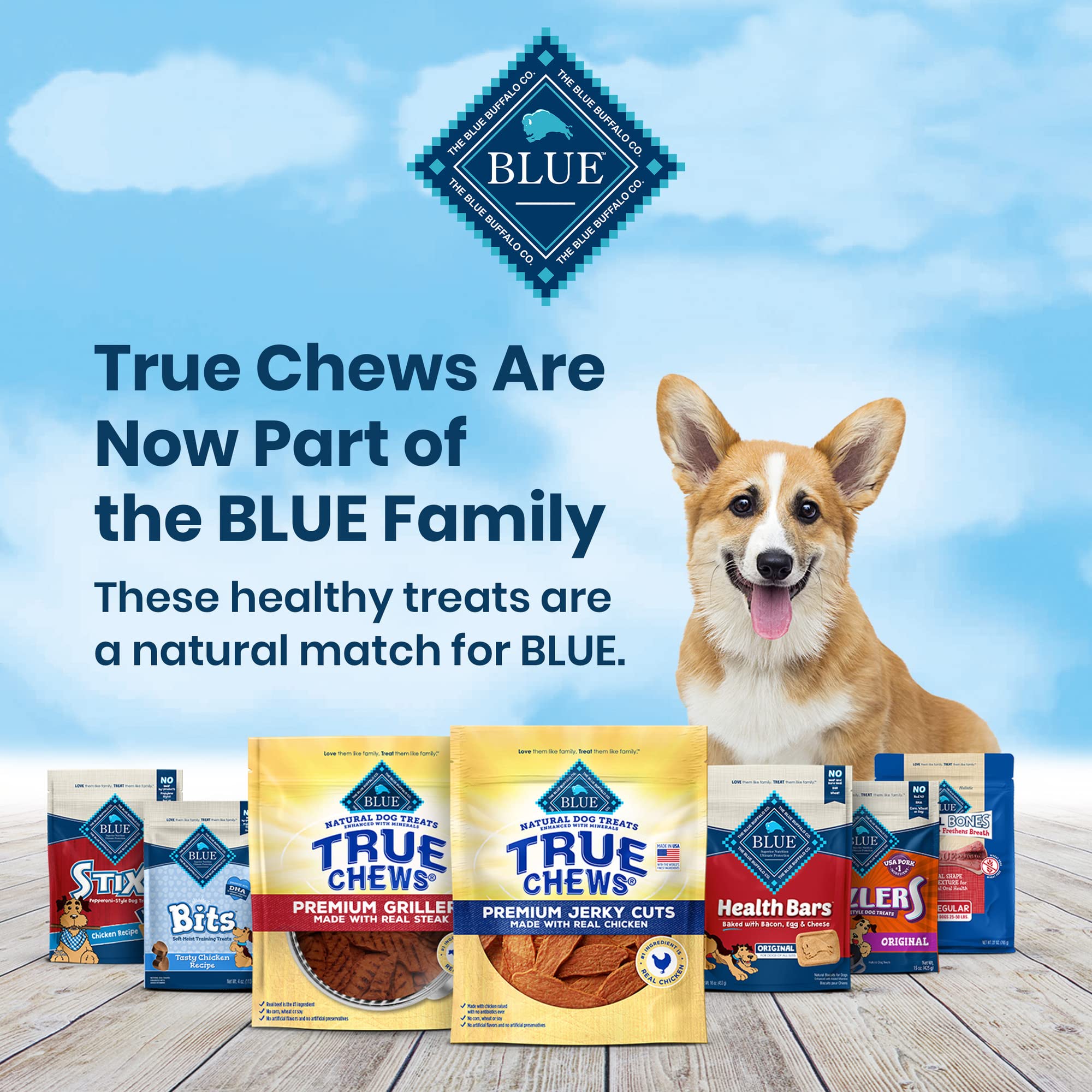 Blue Buffalo True Chews Premium Jerky Cuts Natural Dog Treats, Duck 22 oz bag
