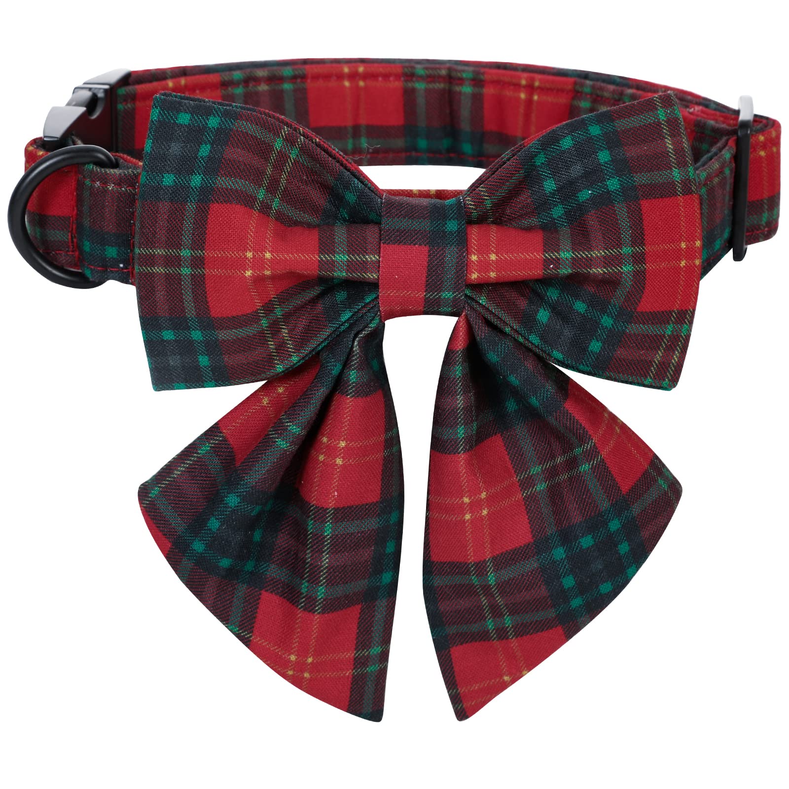 Lionet Paws Christmas Dog Collar With Sailor Bow, Bowtie For Dogs, Adjustable Comfortable Dog Collar Girl, L, Neck 16-24 In